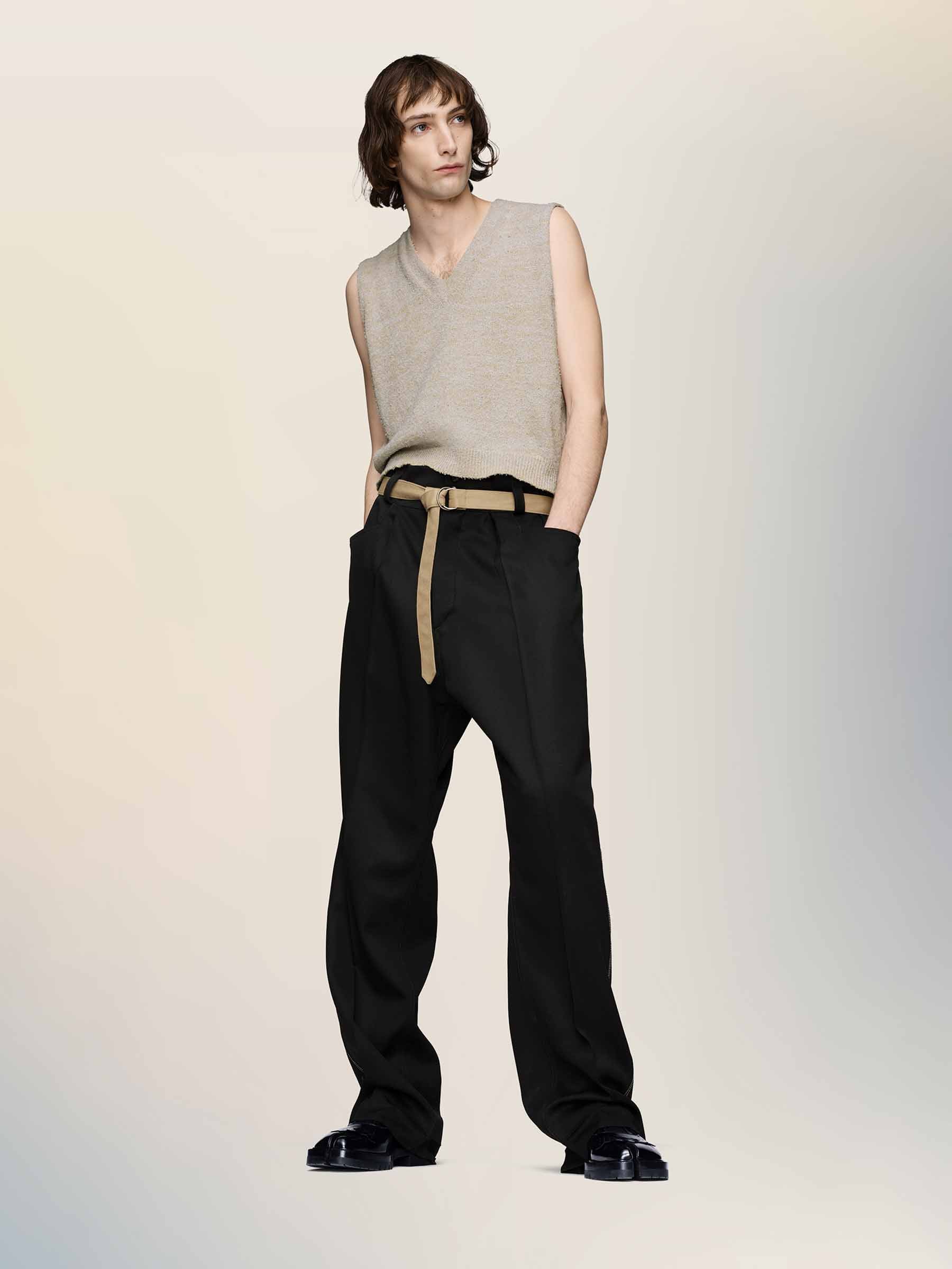 Оригінальна Pantalones De Vestir Lana Maison margiela – вид ззаду
