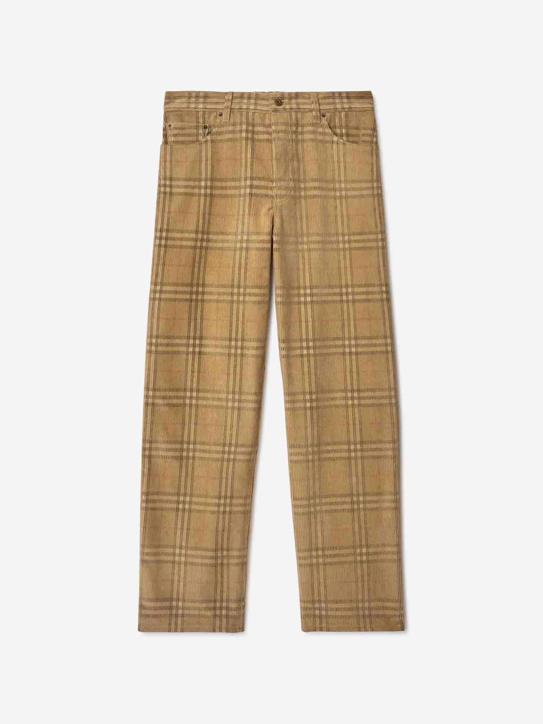 Оригінальна Checked Corduroy Trousers Burberry – боковий вид