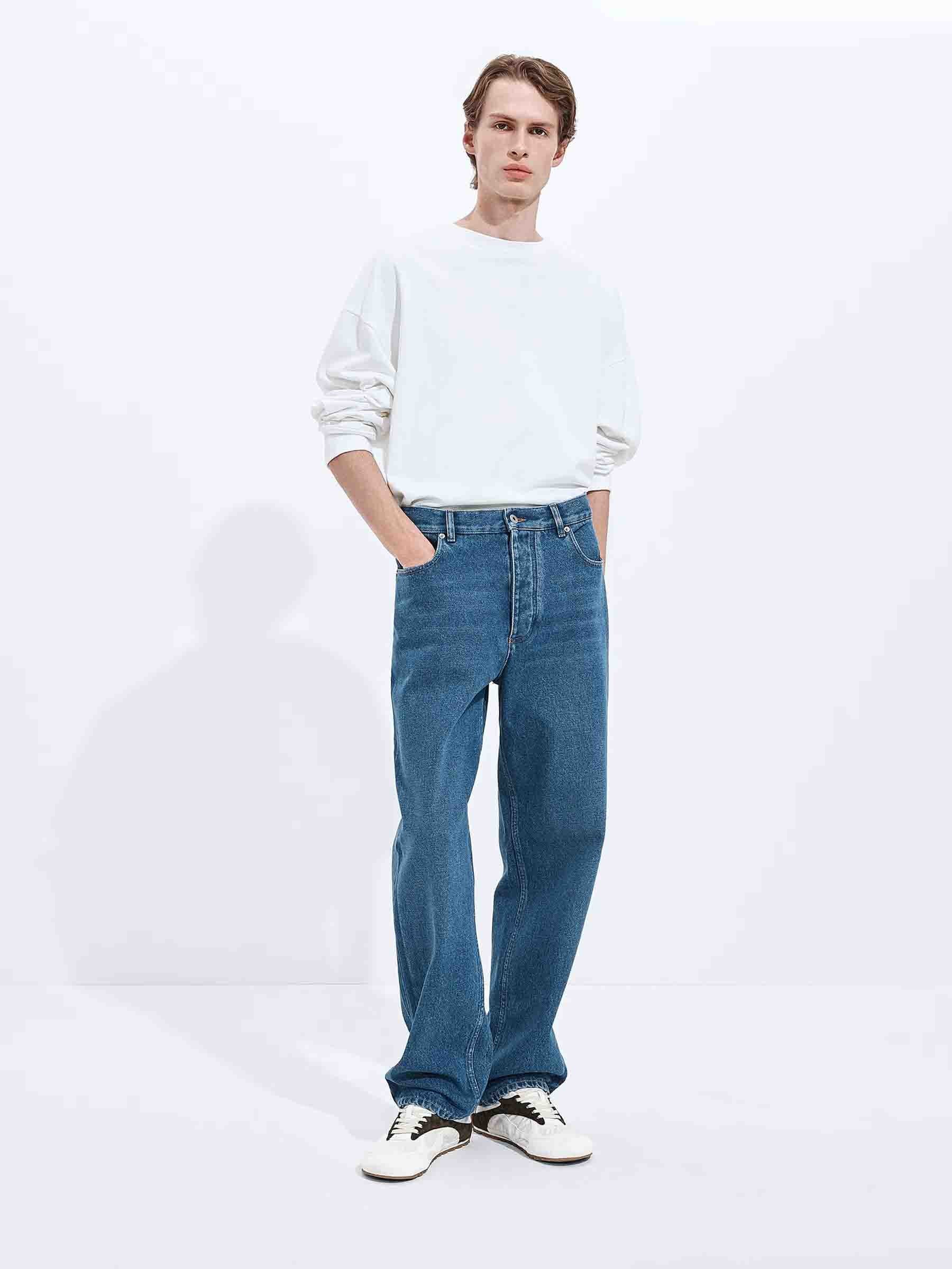 Wide Leg Straight Jeans Bottega veneta – Гарантія оригінальності – вид ззаду