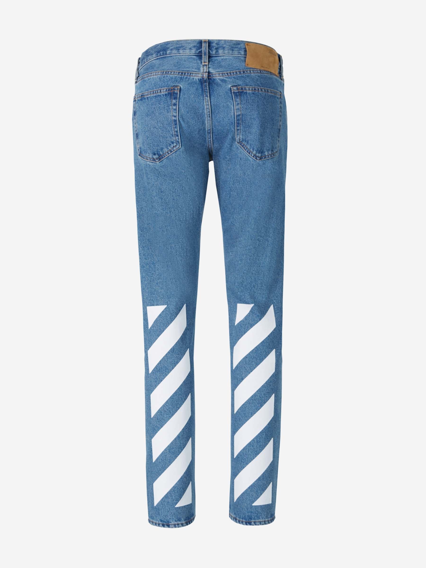Оригінальна Diagonal Stripes Jeans Off-white – вид ззаду