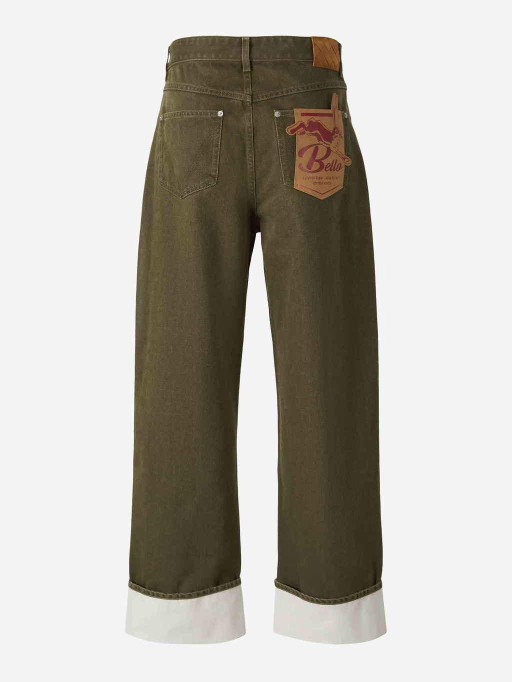 Оригінальна Straight Cotton Jeans Bottega veneta – вид ззаду