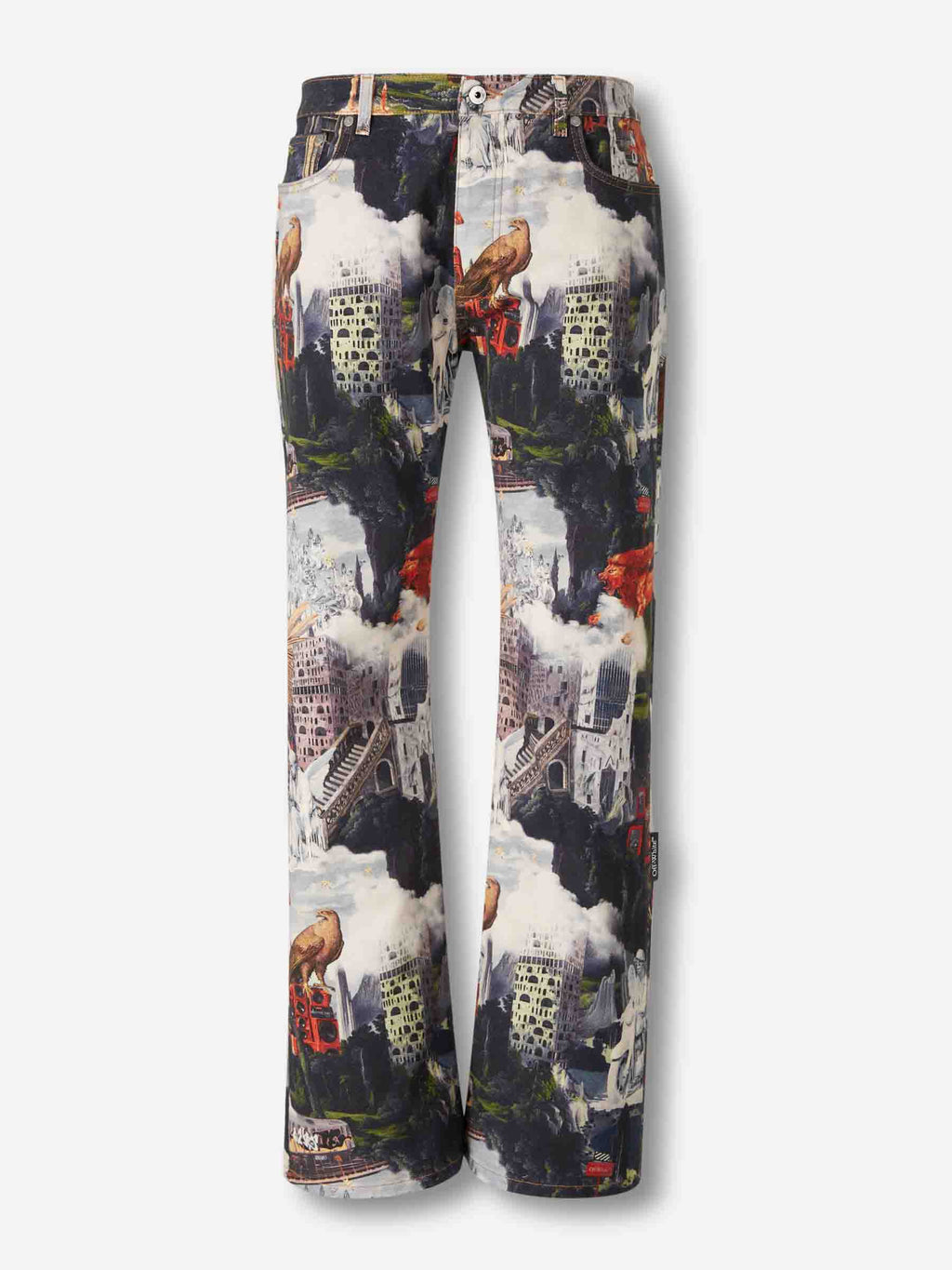 Flared Printed Jeans Off-white оригінал – Купити в Україні – боковий вид
