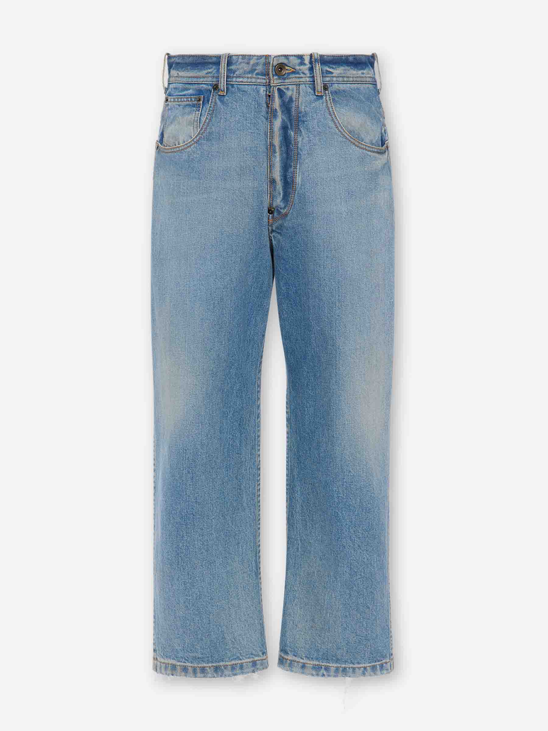 Cropped Straight Leg Jeans Maison margiela – Гарантія оригінальності – боковий вид