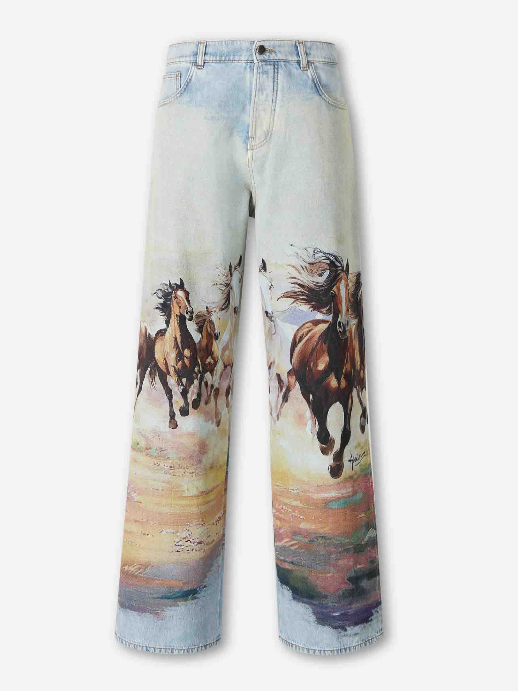 Оригінальна Horse Wide Leg Jeans Amiri – боковий вид
