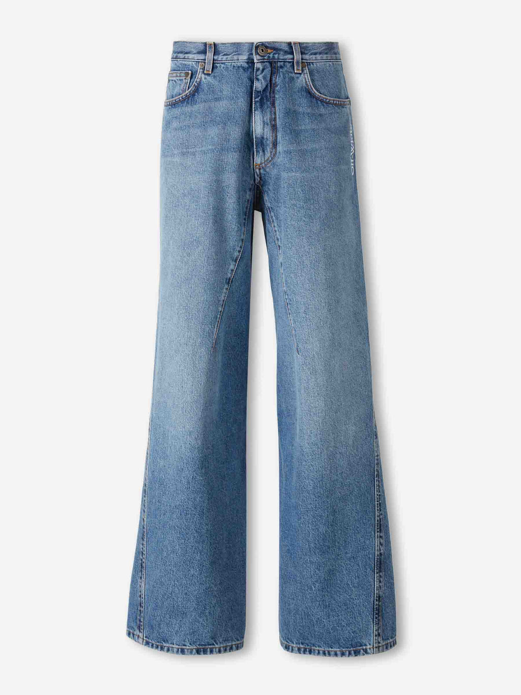 Wide Straight Jeans Off-white оригінал – Купити в Україні – боковий вид