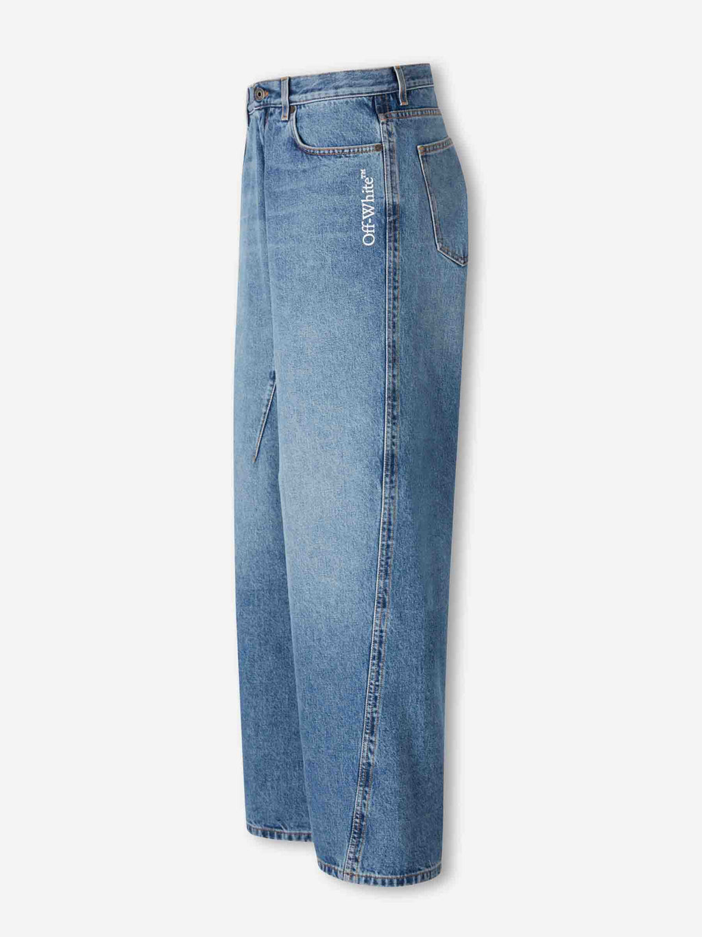 Wide Straight Jeans Off-white оригінал – Купити в Україні – вид ззаду