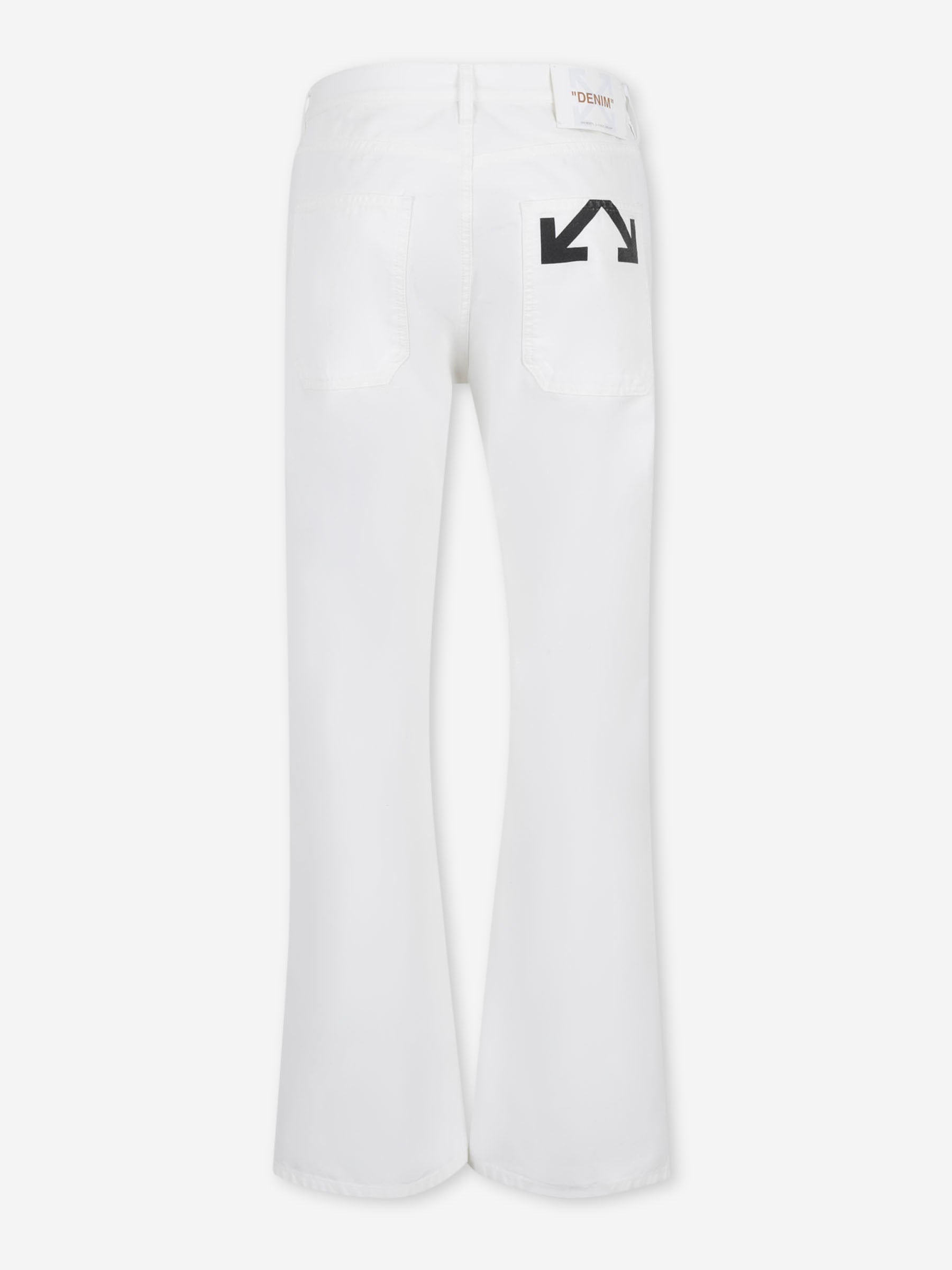 Оригінальна Straight Leg Logo Jeans Off-white – вид ззаду
