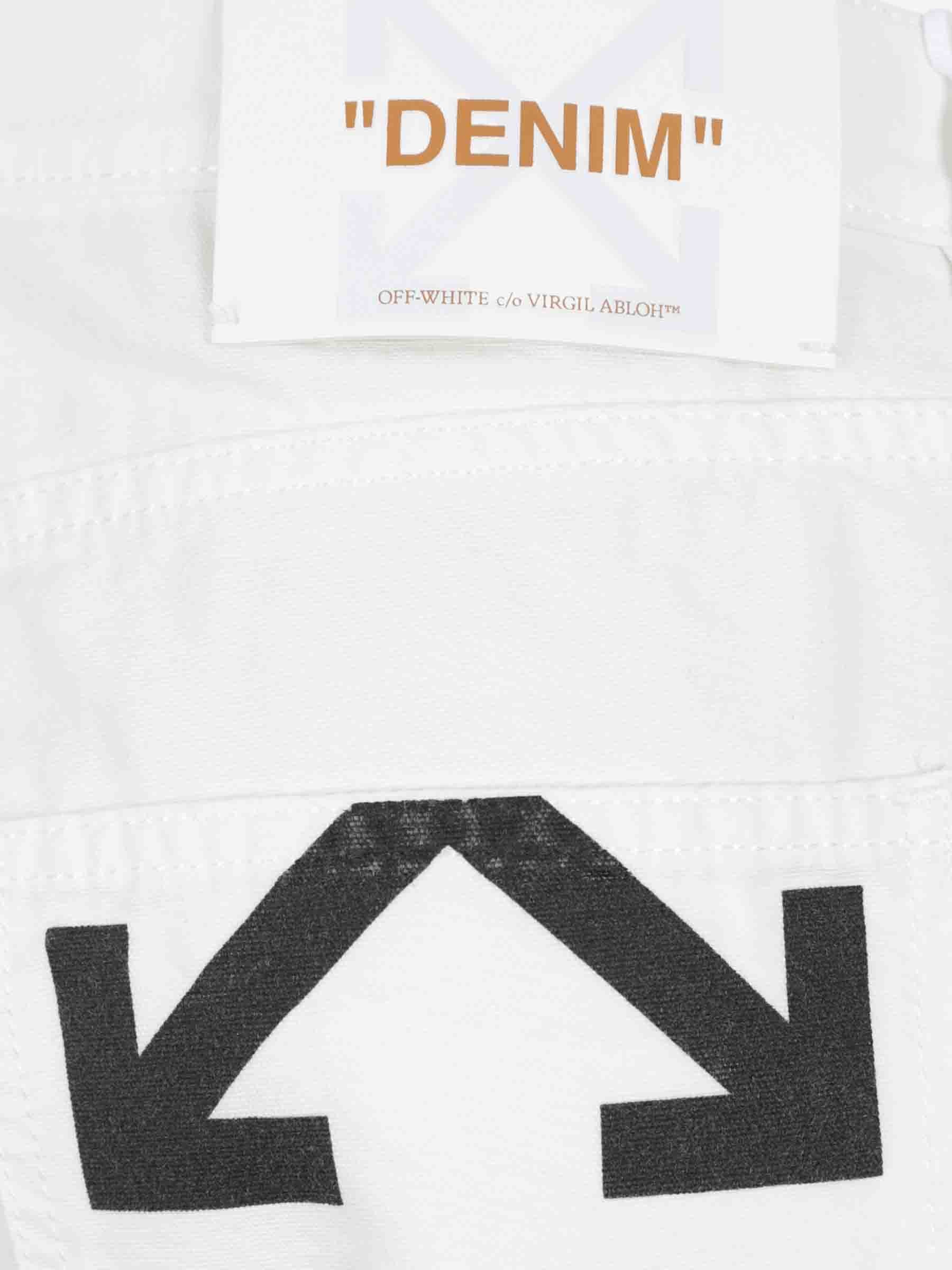 Оригінальна Straight Leg Logo Jeans Off-white – детальний вид