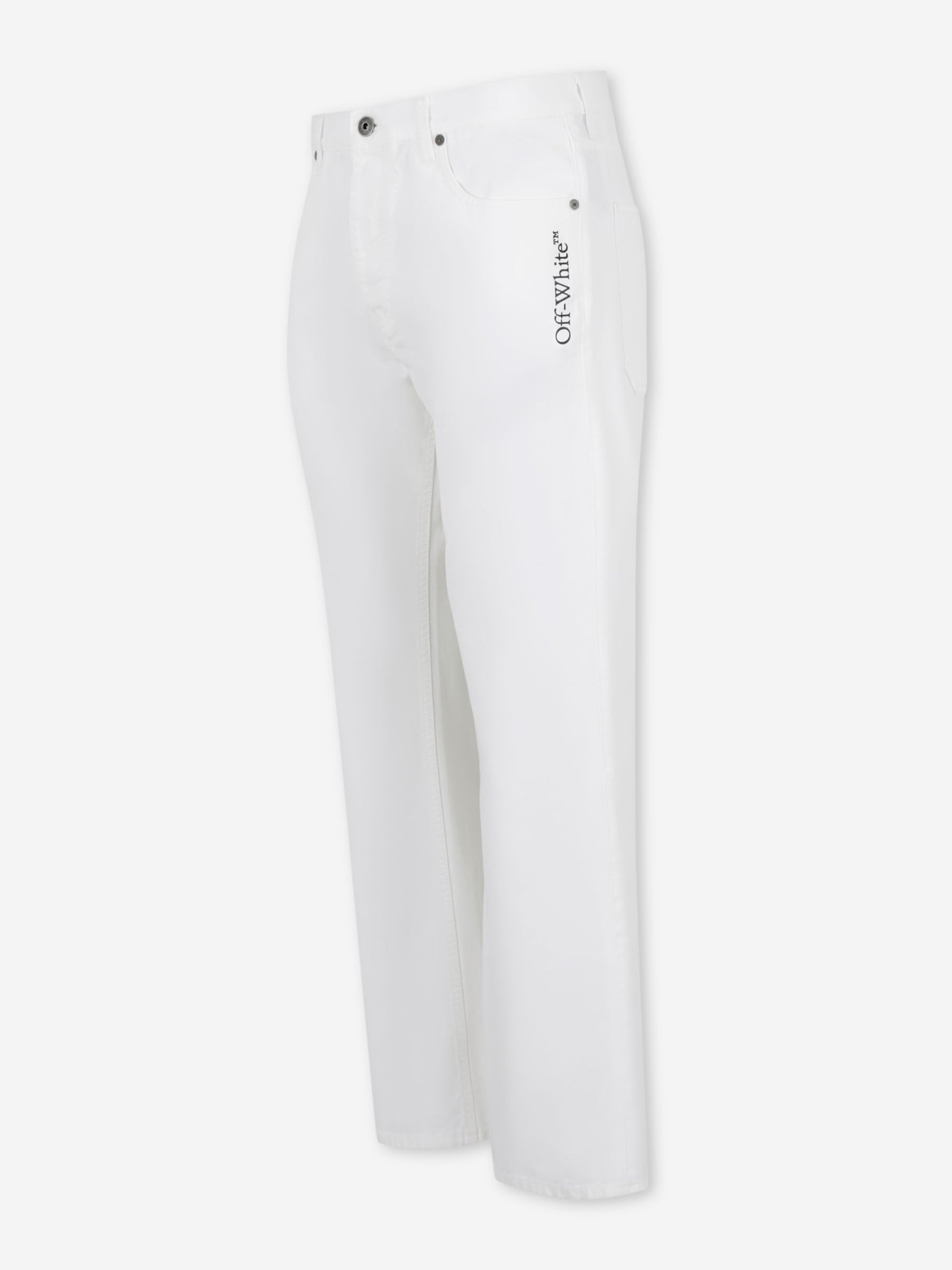 Оригінальна Straight Leg Logo Jeans Off-white – збільшений вид