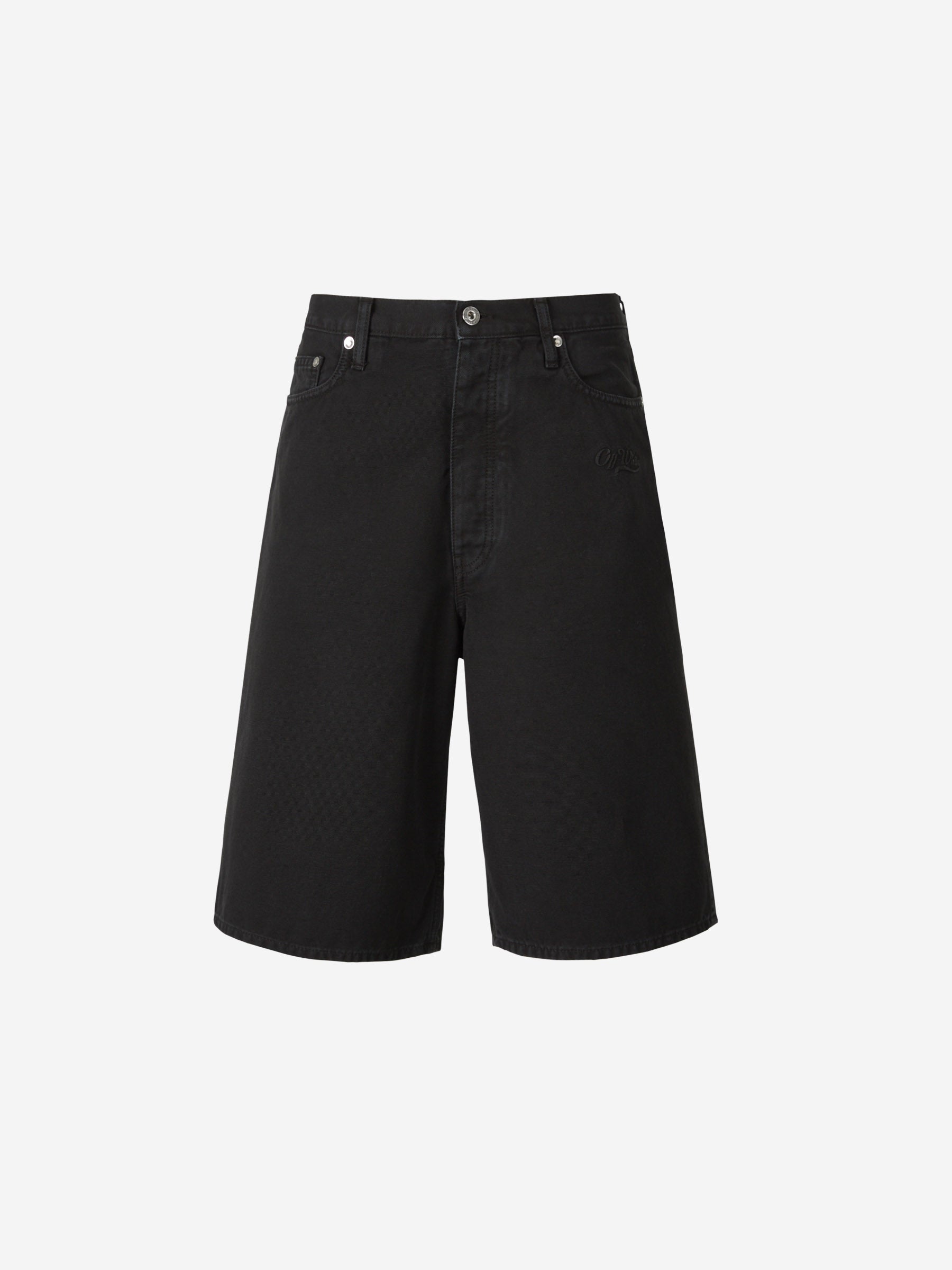 Bermudas Denim Logo Off-white оригінал – Купити в Україні – боковий вид