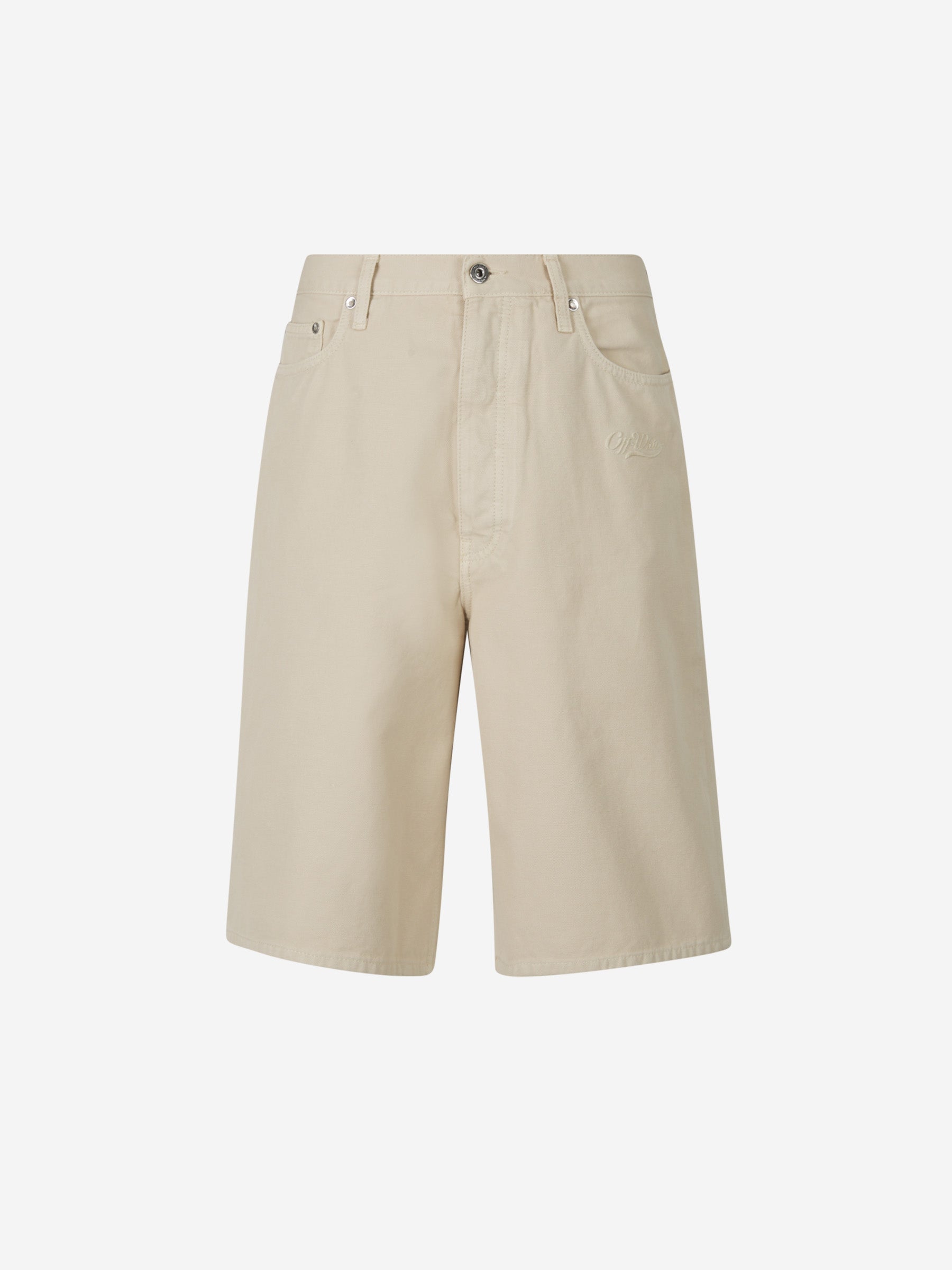 Cotton Logo Bermuda Shorts Off-white оригінал – Купити в Україні – боковий вид
