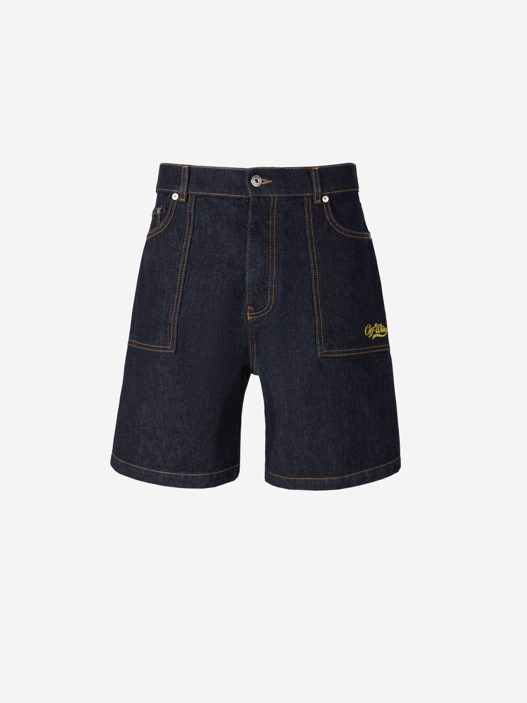 Embroidered Logo Bermuda Shorts Off-white оригінал – Купити в Україні – боковий вид
