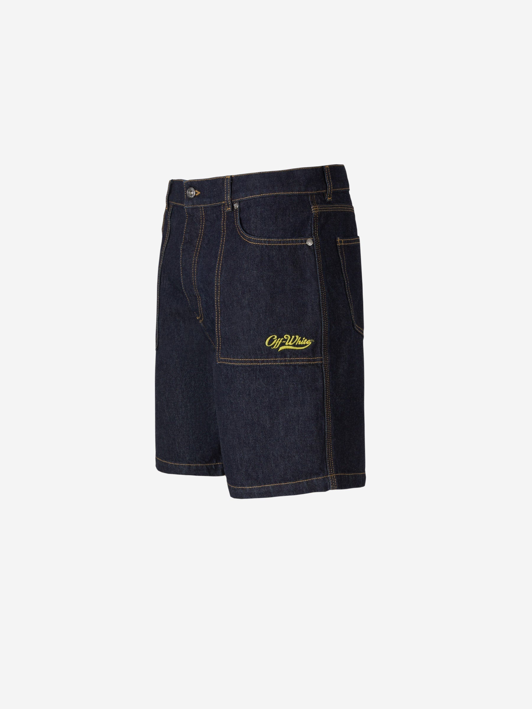 Embroidered Logo Bermuda Shorts Off-white оригінал – Купити в Україні – вид ззаду