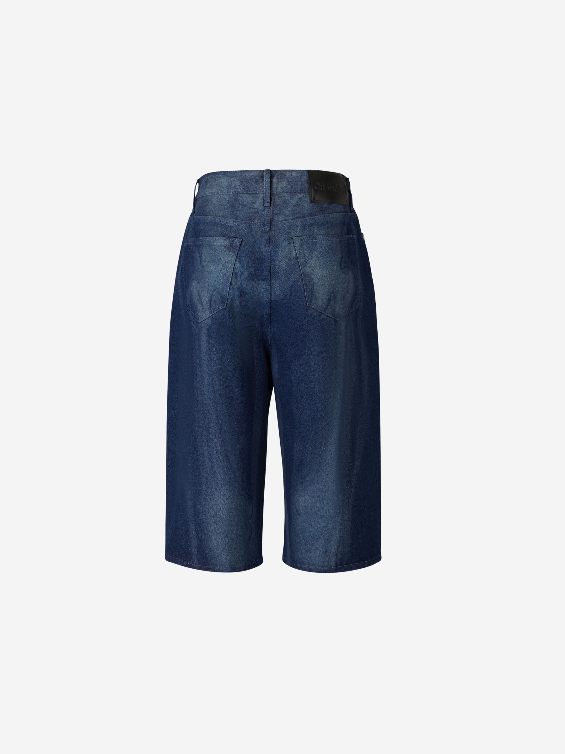 Bermudas Denim Motivo Esqueleto Off-white – Гарантія оригінальності – вид ззаду