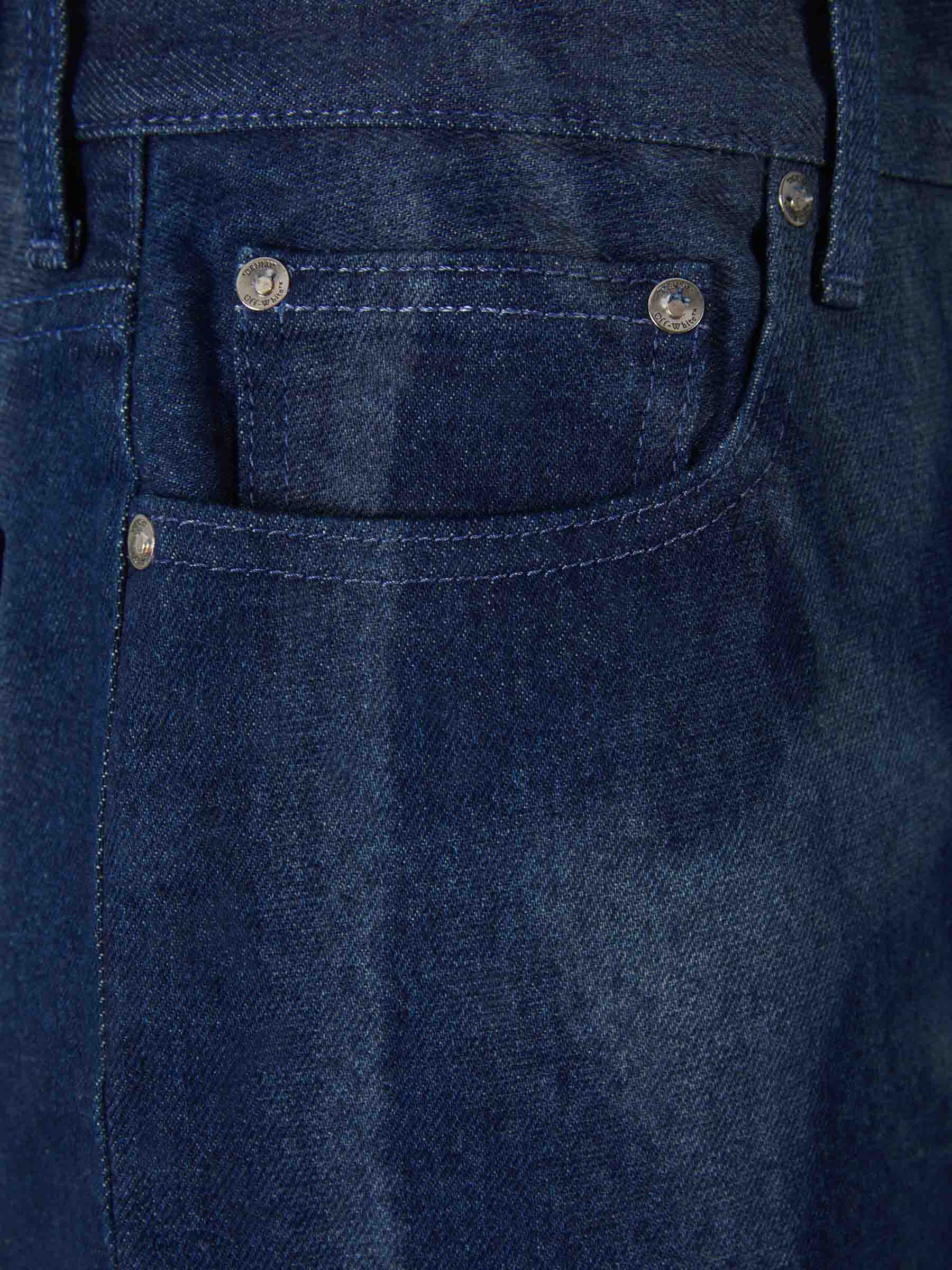Bermudas Denim Motivo Esqueleto Off-white – Гарантія оригінальності – детальний вид
