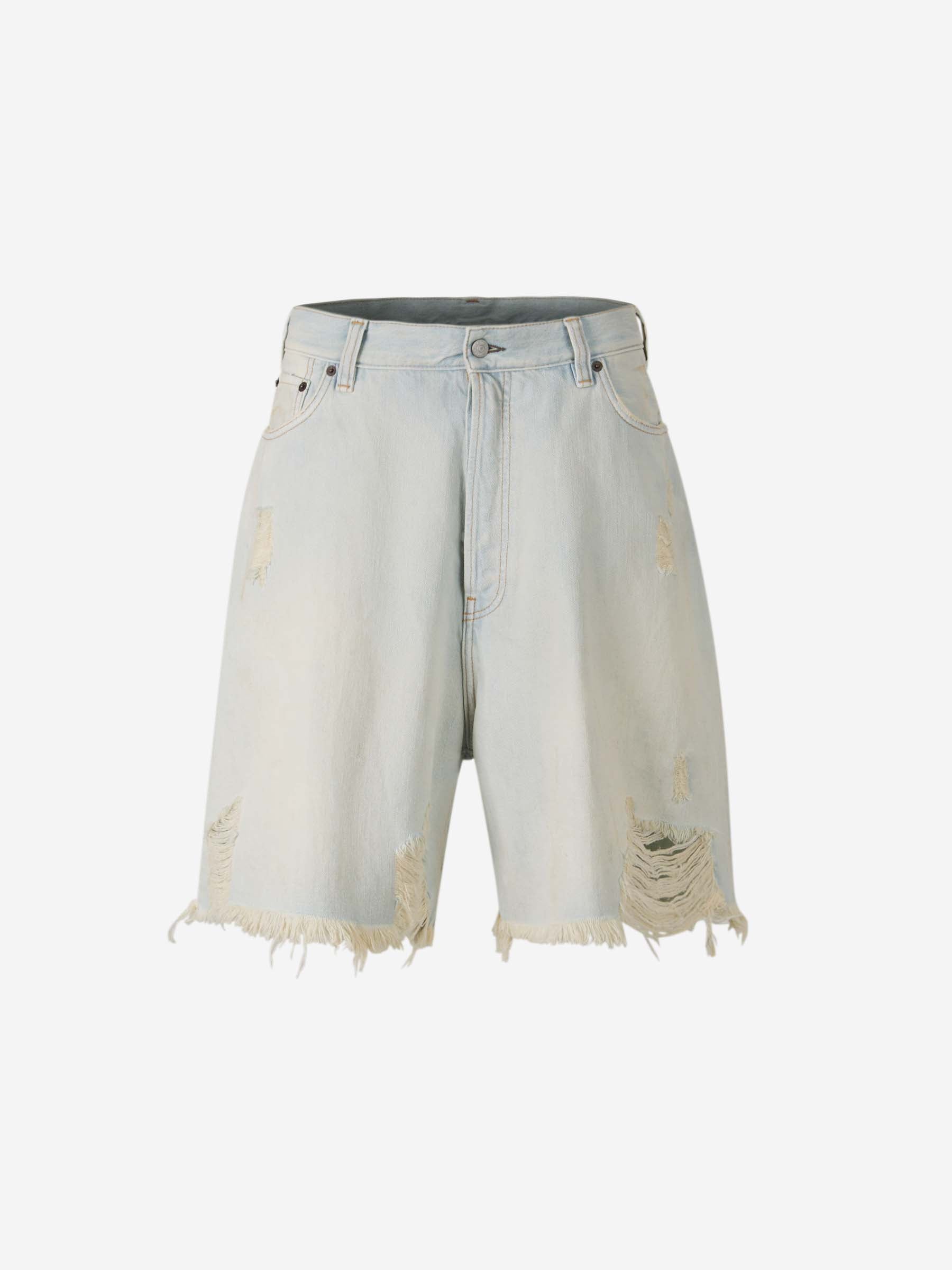 Frayed Denim Bermuda Shorts Acne studios оригінал – Купити в Україні – боковий вид