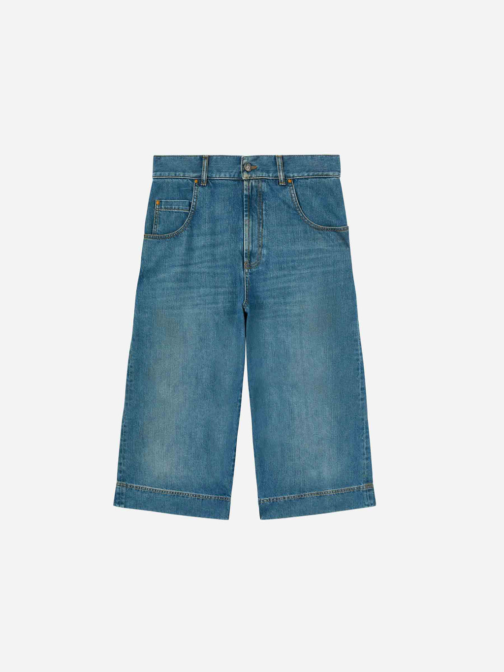 Оригінальна G-Curved Denim Bermuda Shorts Palm angels – боковий вид