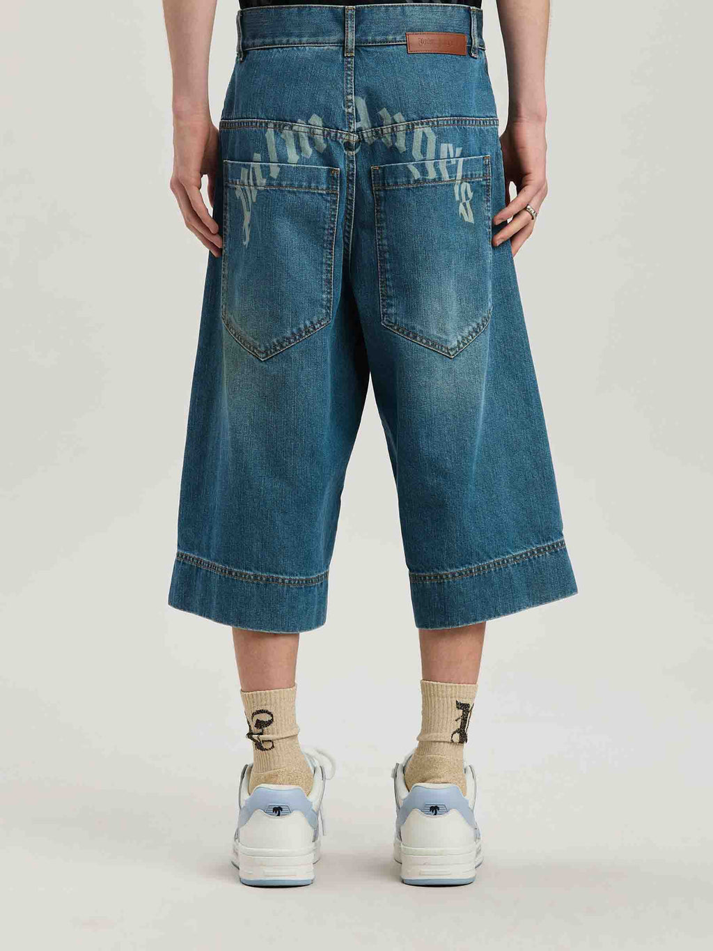 Оригінальна G-Curved Denim Bermuda Shorts Palm angels – збільшений вид