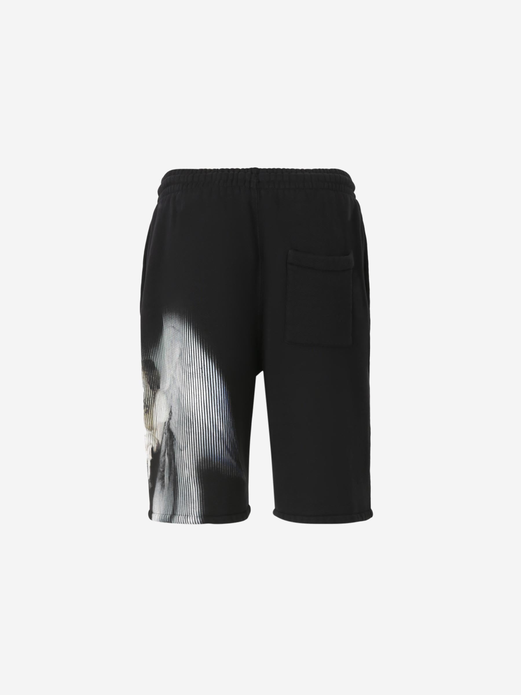 Оригінальна Cotton Knit Bermuda Shorts Off-white – вид ззаду
