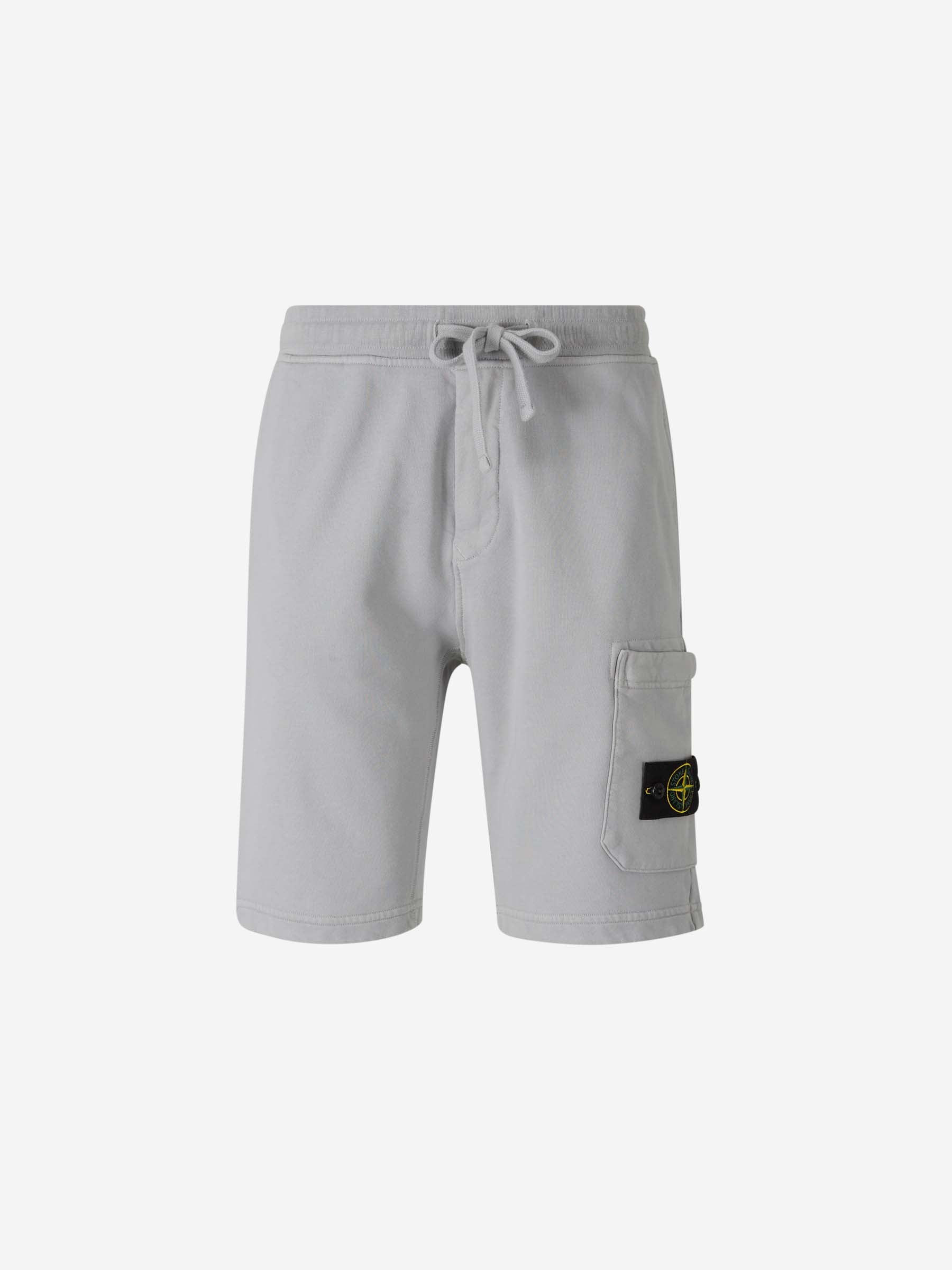 Cotton Fleece Bermuda Shorts Stone island оригінал – Купити в Україні – боковий вид