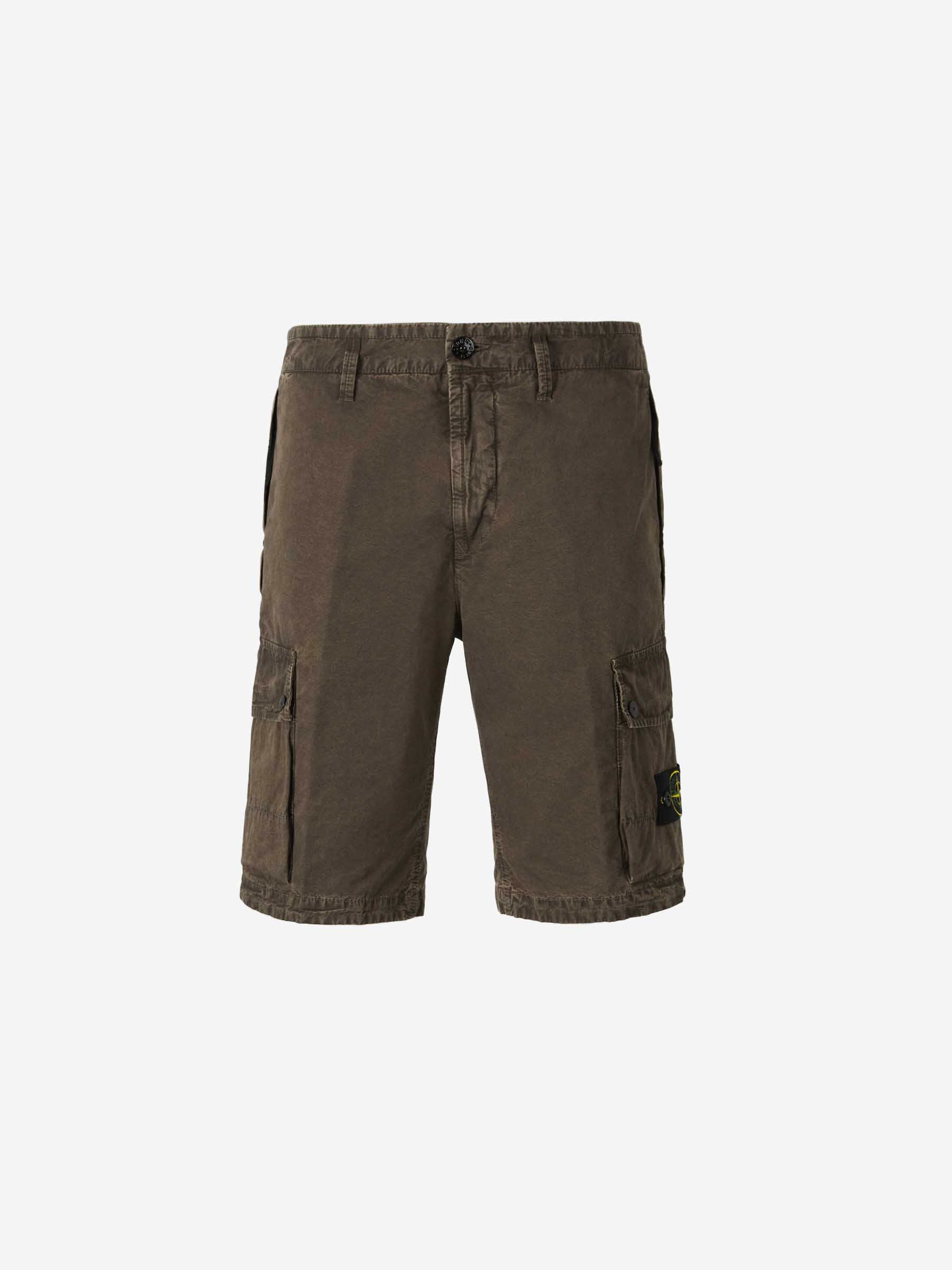 Cotton Cargo Bermuda Shorts Stone island – Гарантія оригінальності – боковий вид