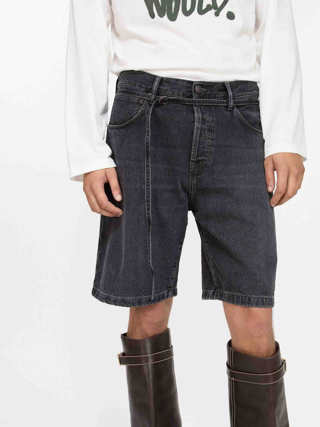 Оригінальна Loose Denim Bermuda Shorts Acne studios – вид ззаду