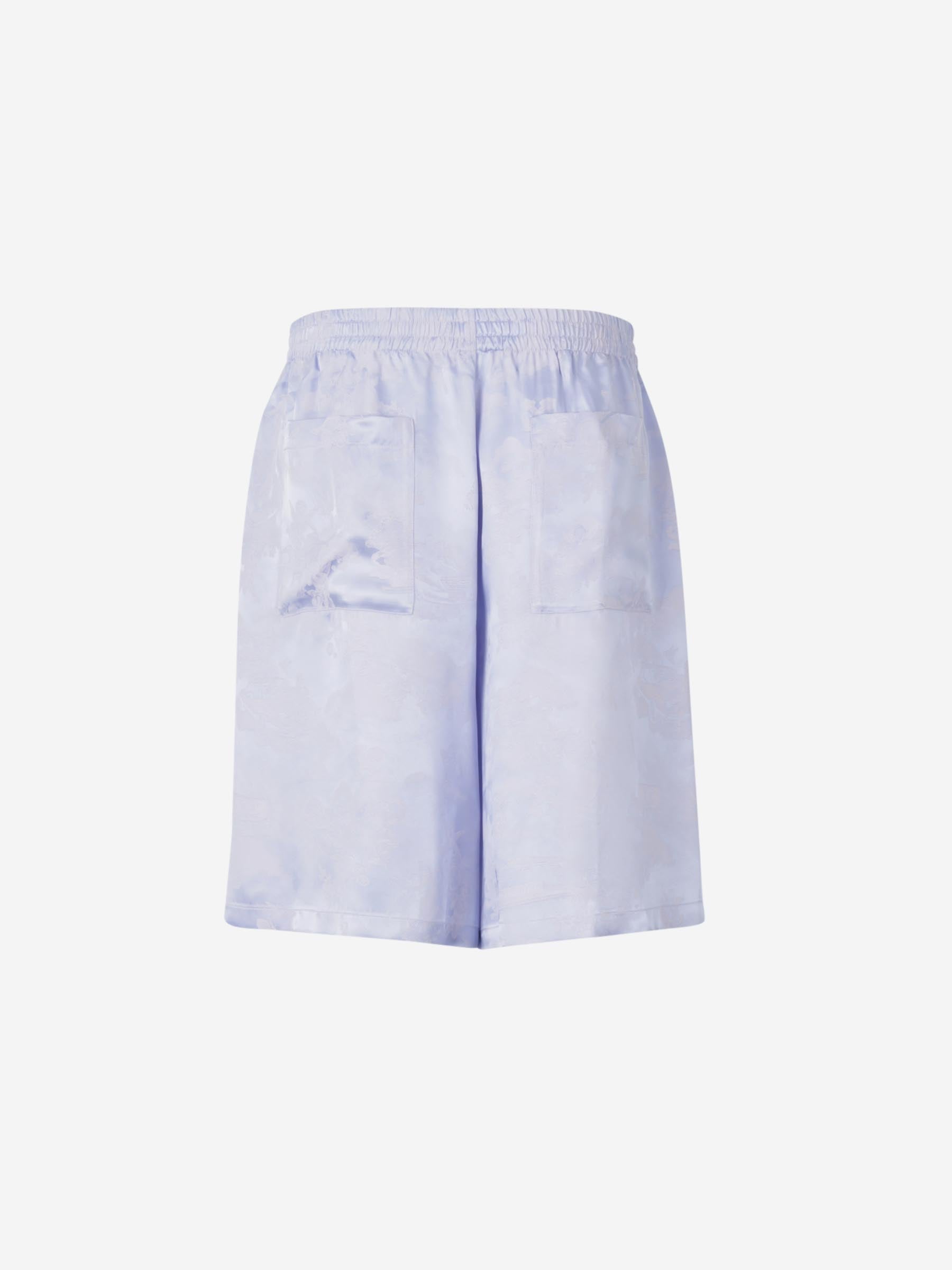 Оригінальна Bermuda Shorts With Jacquard Bowling Off-white – вид ззаду