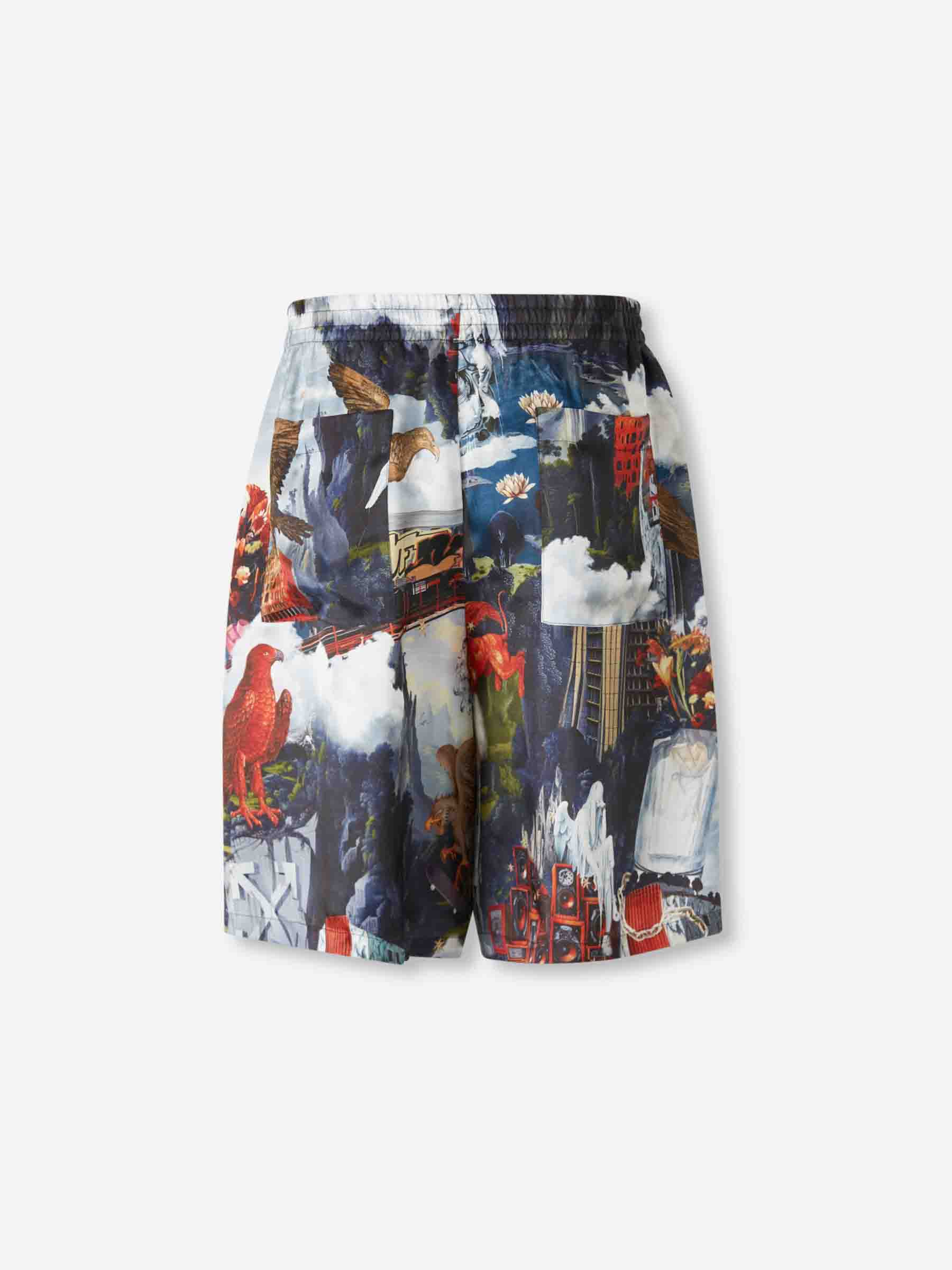 Printed Shorts Off-white оригінал – Купити в Україні – вид ззаду