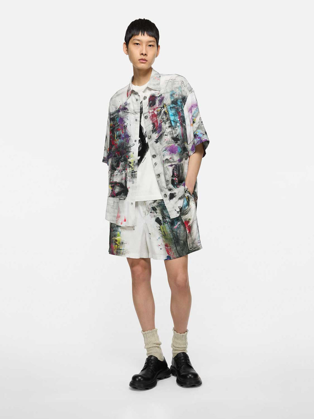 Оригінальна Bermudas Estampadas Fluidas Acne studios – вид ззаду