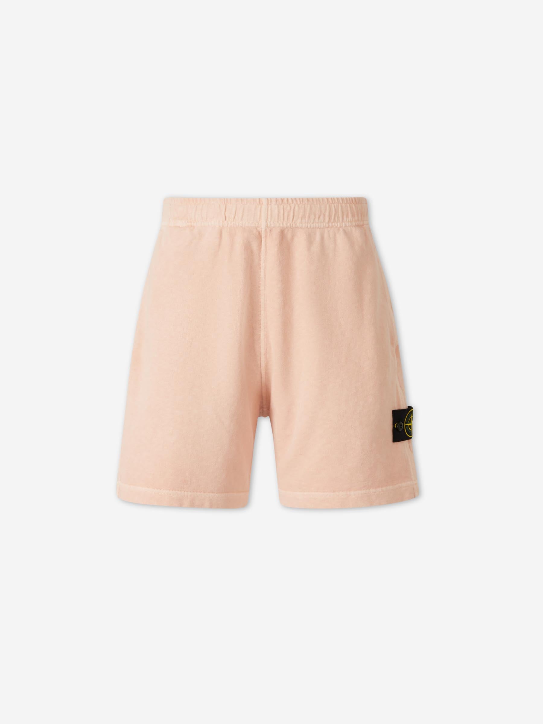 Cotton Fleece Bermuda Shorts Stone island оригінал – Купити в Україні – боковий вид
