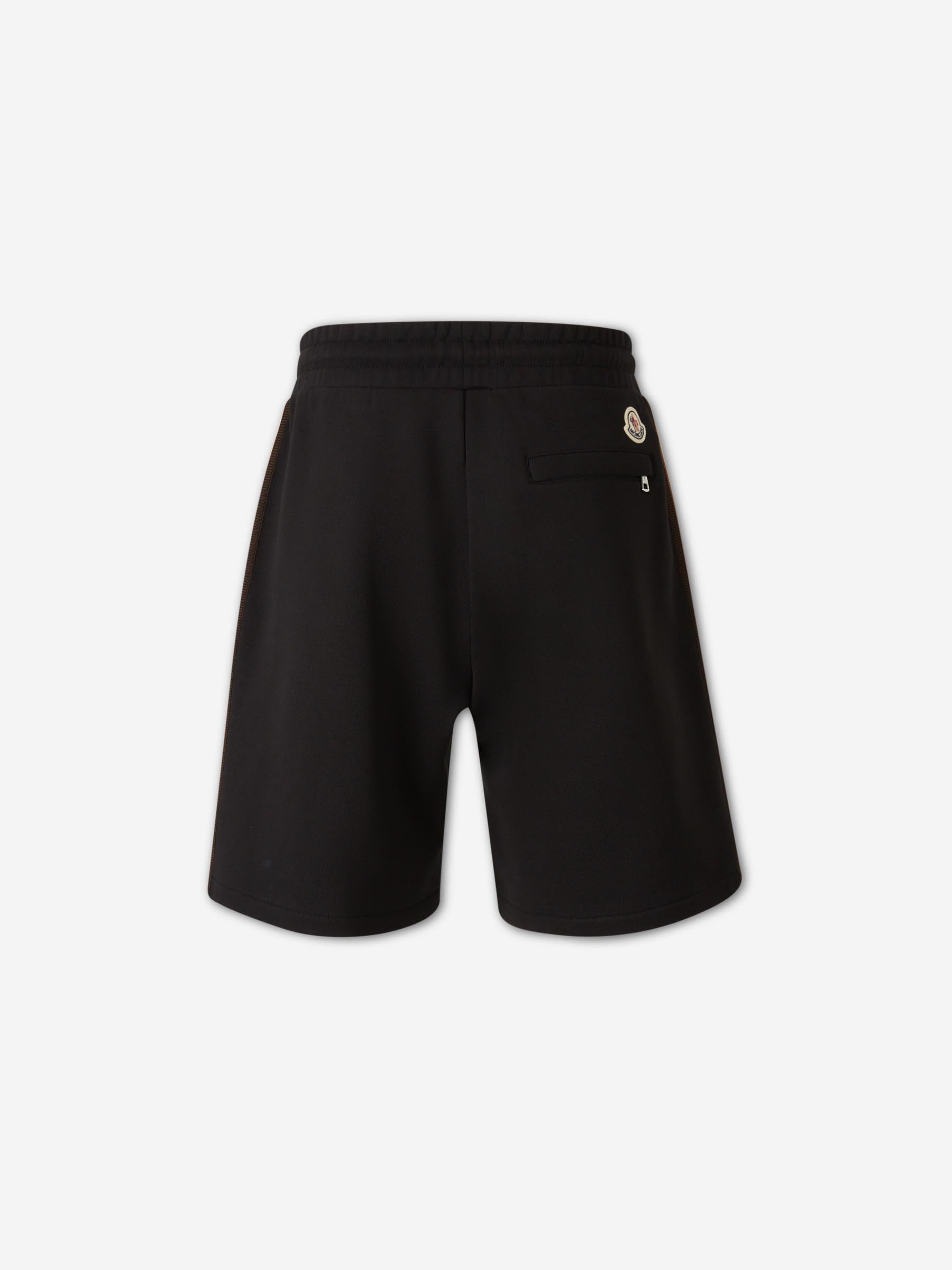 Оригінальна Cotton Bermuda Shorts With Logo Moncler – детальний вид - MONCLER