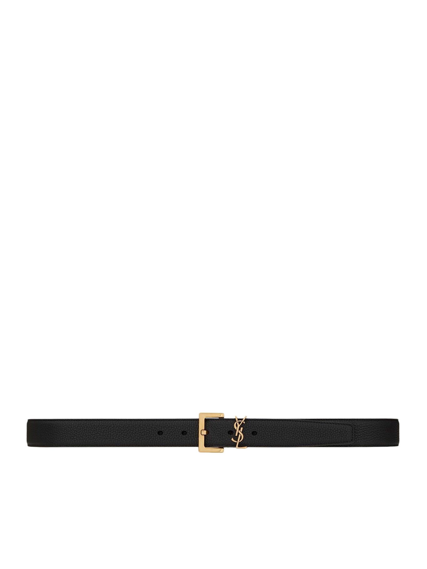 CASSANDRE HAMMERED LEATHER BELT WITH SQUARE BUCKLE SAINT LAURENT оригінал – Купити в Україні – боковий вид