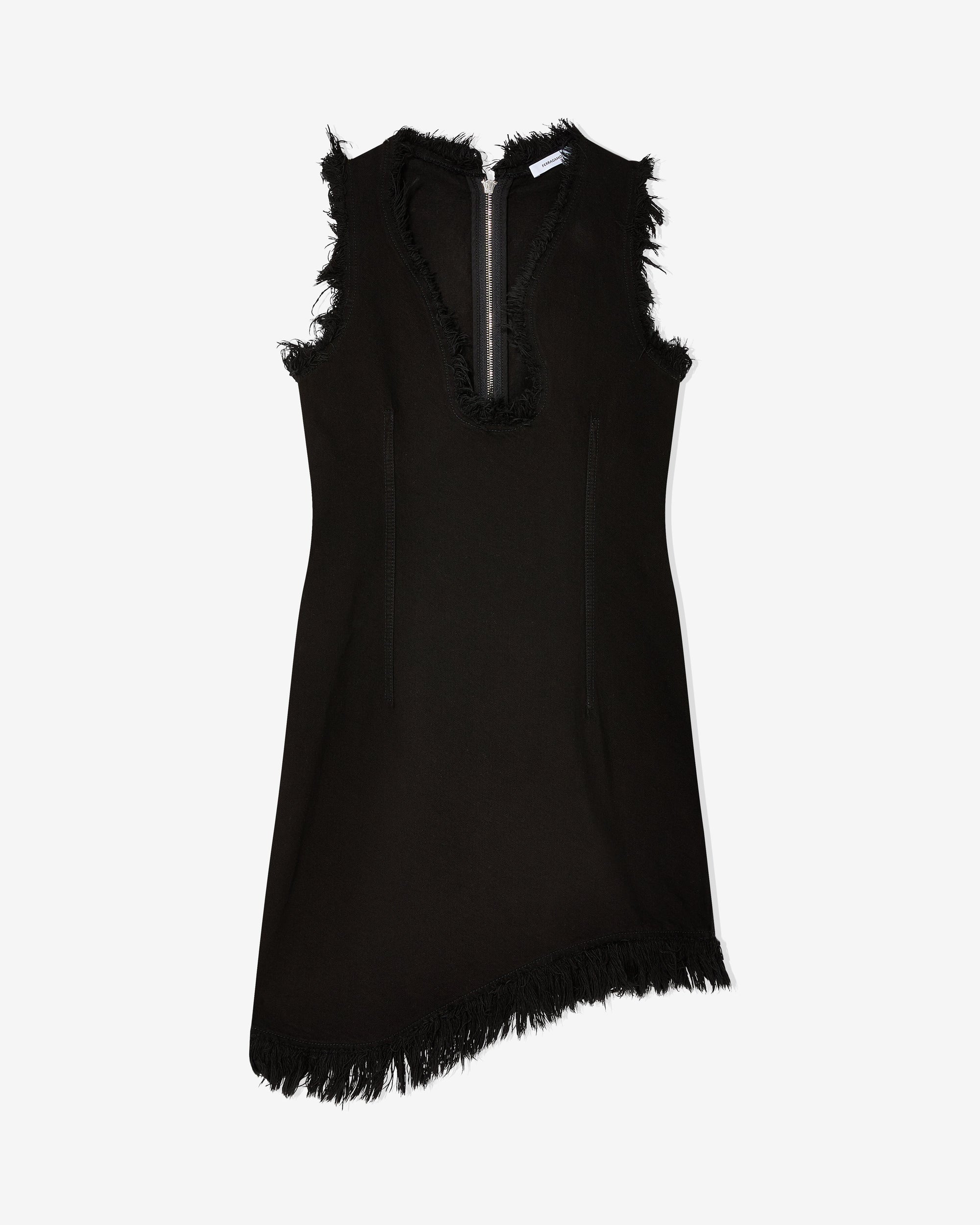 Womens Frayed Denim Mini Dress Salvatore ferragamo – Гарантія оригінальності – боковий вид