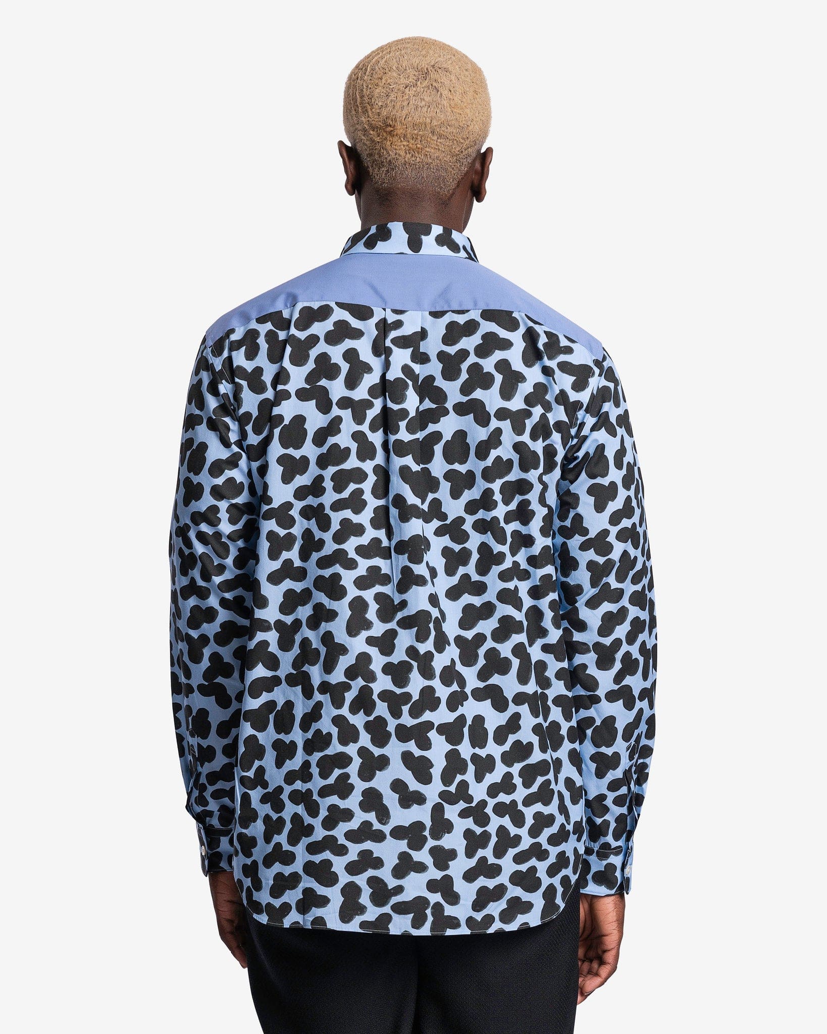 Doodle Paneled Graphic Shirt In Blue Comme des garcons оригінал – Купити в Україні – детальний вид