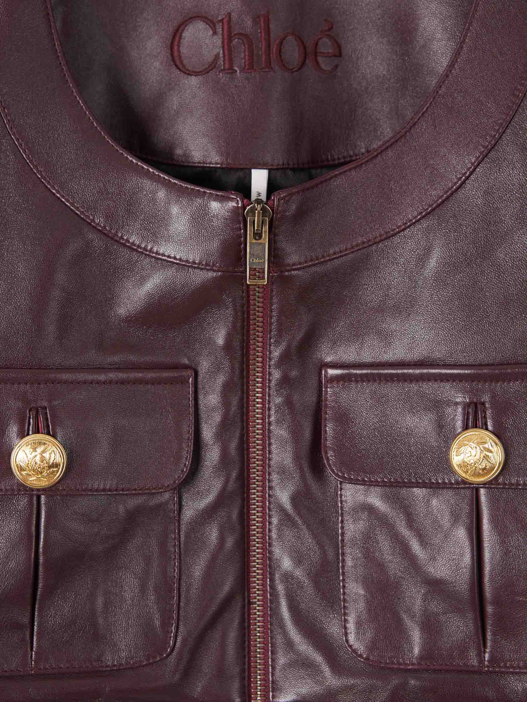 Оригінальна Cropped Leather Jacket Chloe – детальний вид