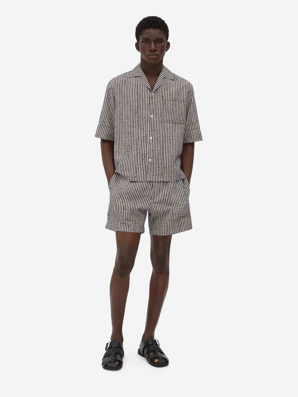 Viscose Checked Shirt Bottega veneta – Гарантія оригінальності – боковий вид