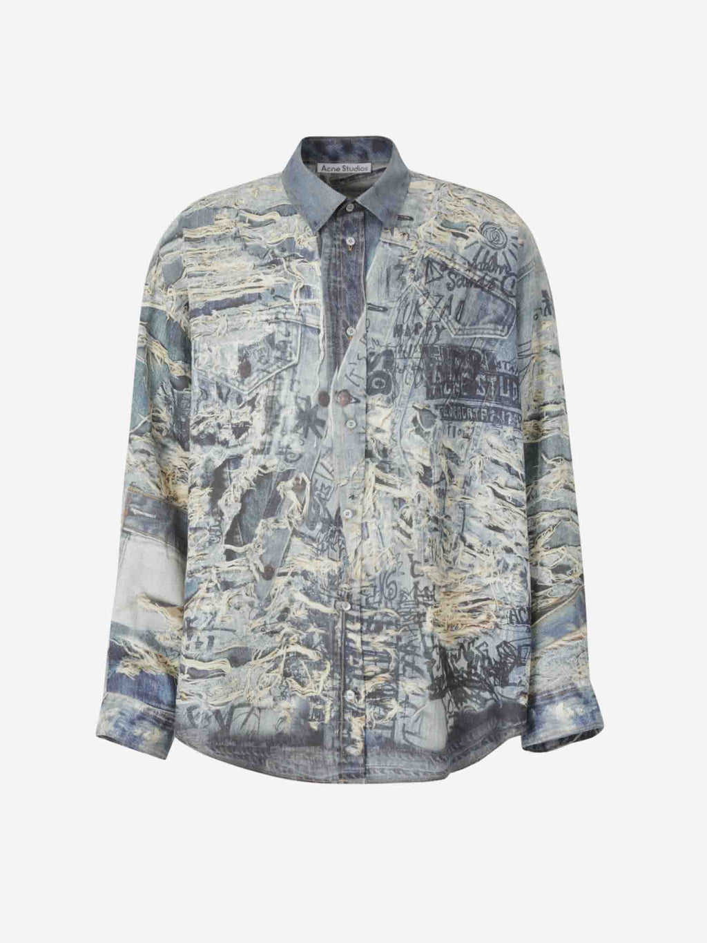 Оригінальна Printed Linen Shirt Acne studios – боковий вид