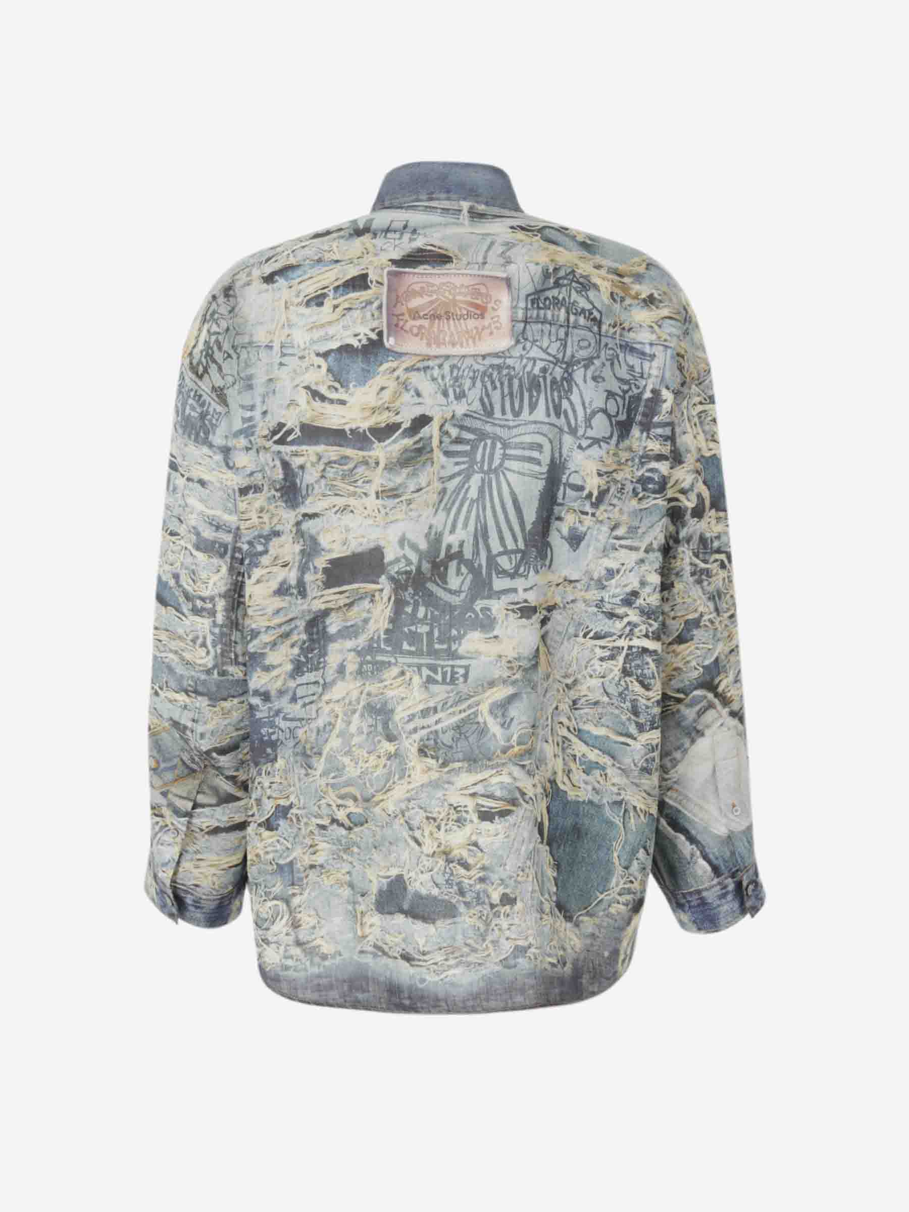 Оригінальна Printed Linen Shirt Acne studios – вид ззаду