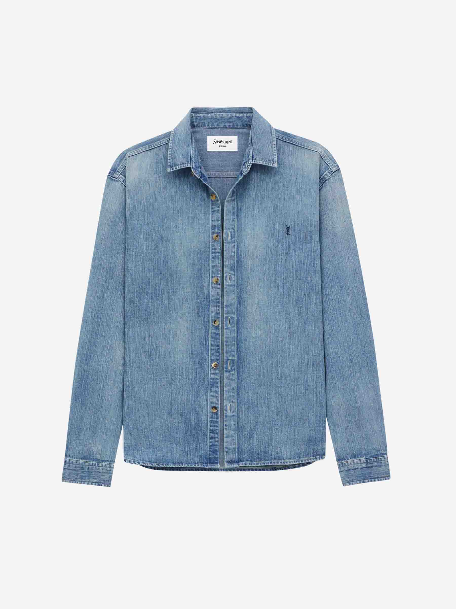 Denim Logo Shirt Saint laurent оригінал – Купити в Україні – вид ззаду