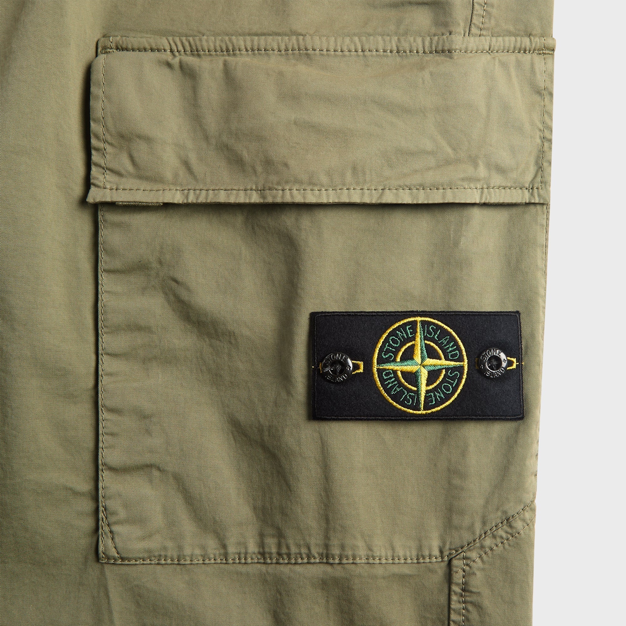 Оригінальна Stretch Organic Cotton Twill Cargo Trousers Military Green Stone island – детальний вид
