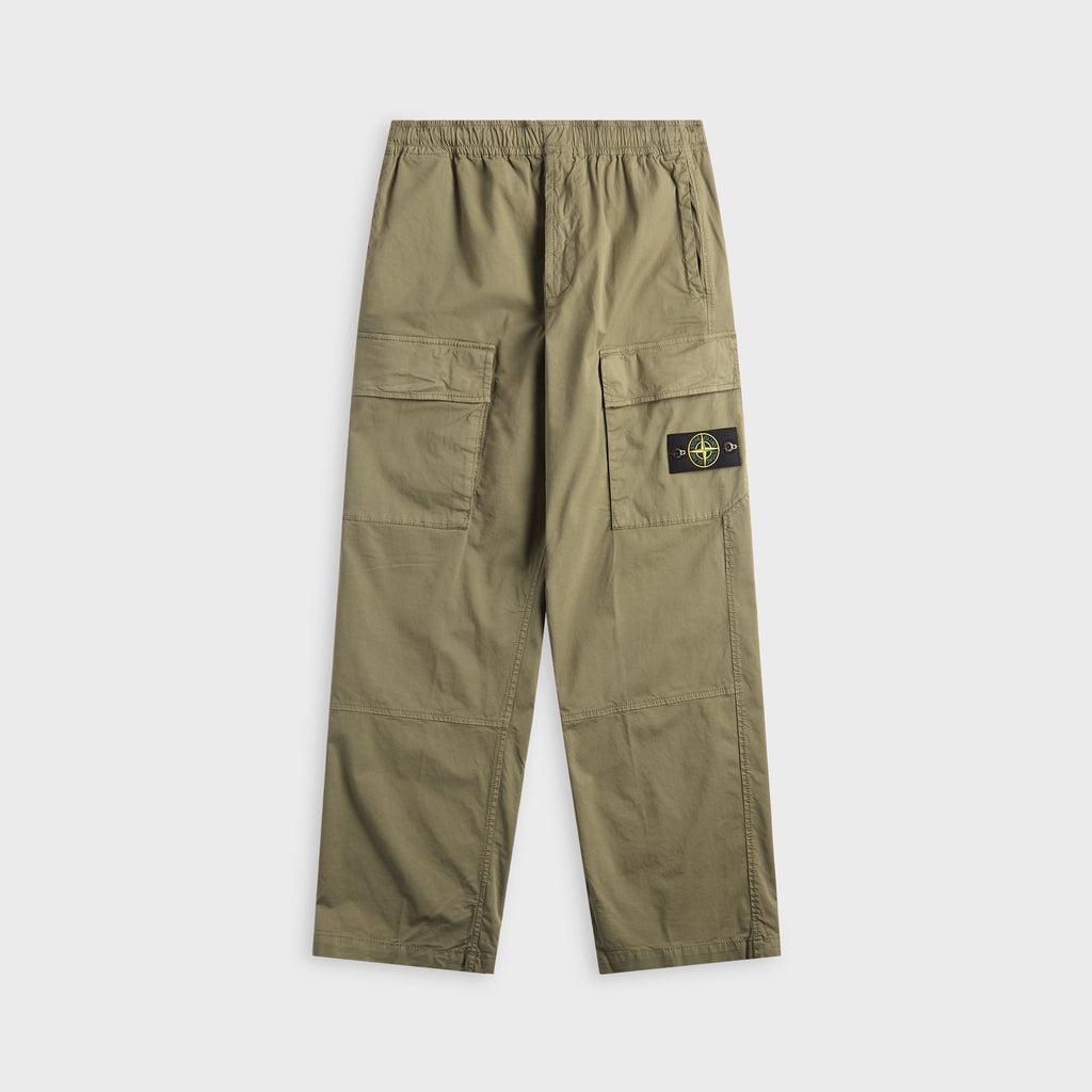 Оригінальна Stretch Organic Cotton Twill Cargo Trousers Military Green Stone island – боковий вид