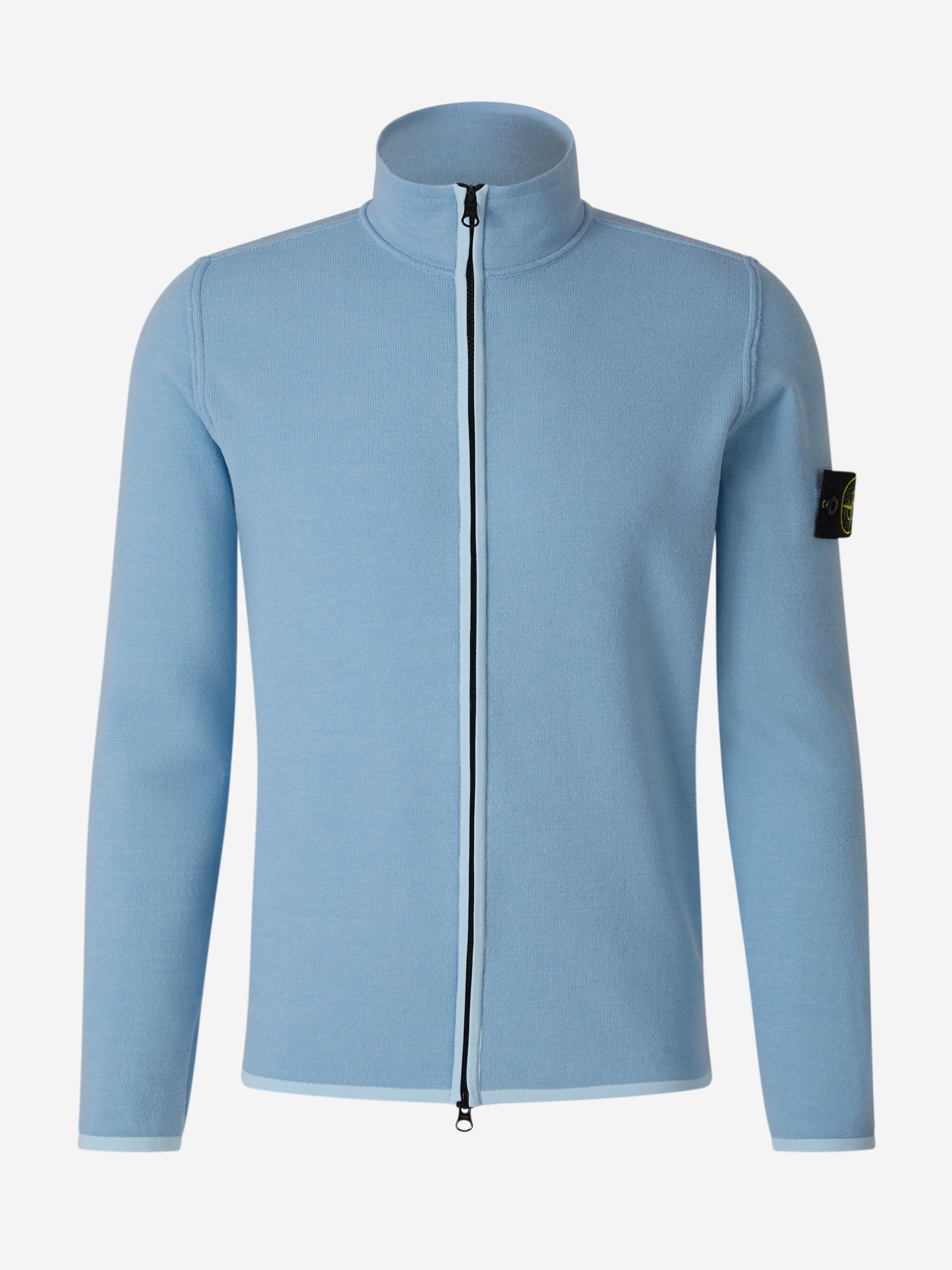 Wool Logo Cardigan Stone island – Гарантія оригінальності – боковий вид - STONE ISLAND
