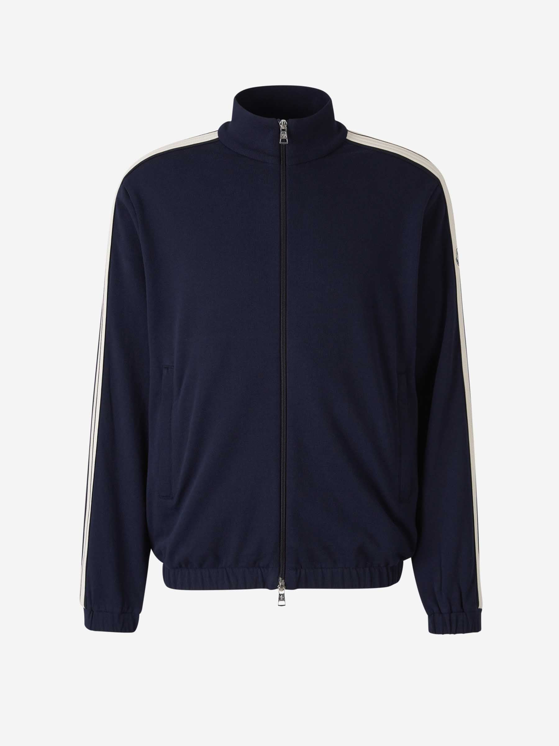 Cotton Zip Sweatshirt Moncler – Гарантія оригінальності – боковий вид - MONCLER