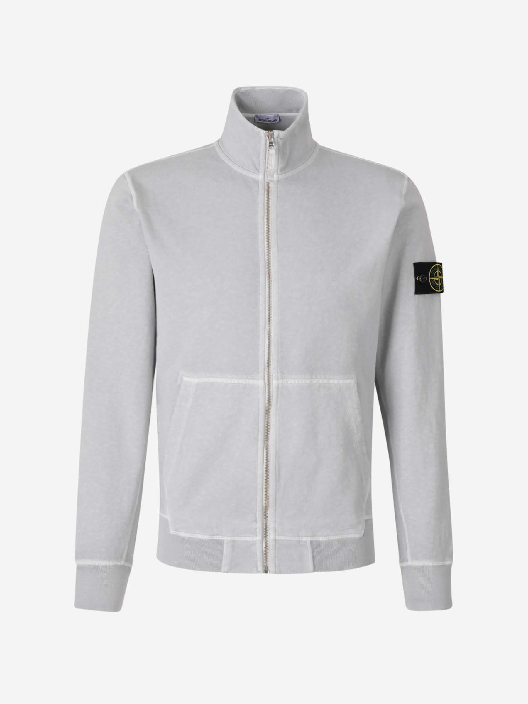 Cotton Zip Sweatshirt Stone island – Гарантія оригінальності – боковий вид - STONE ISLAND