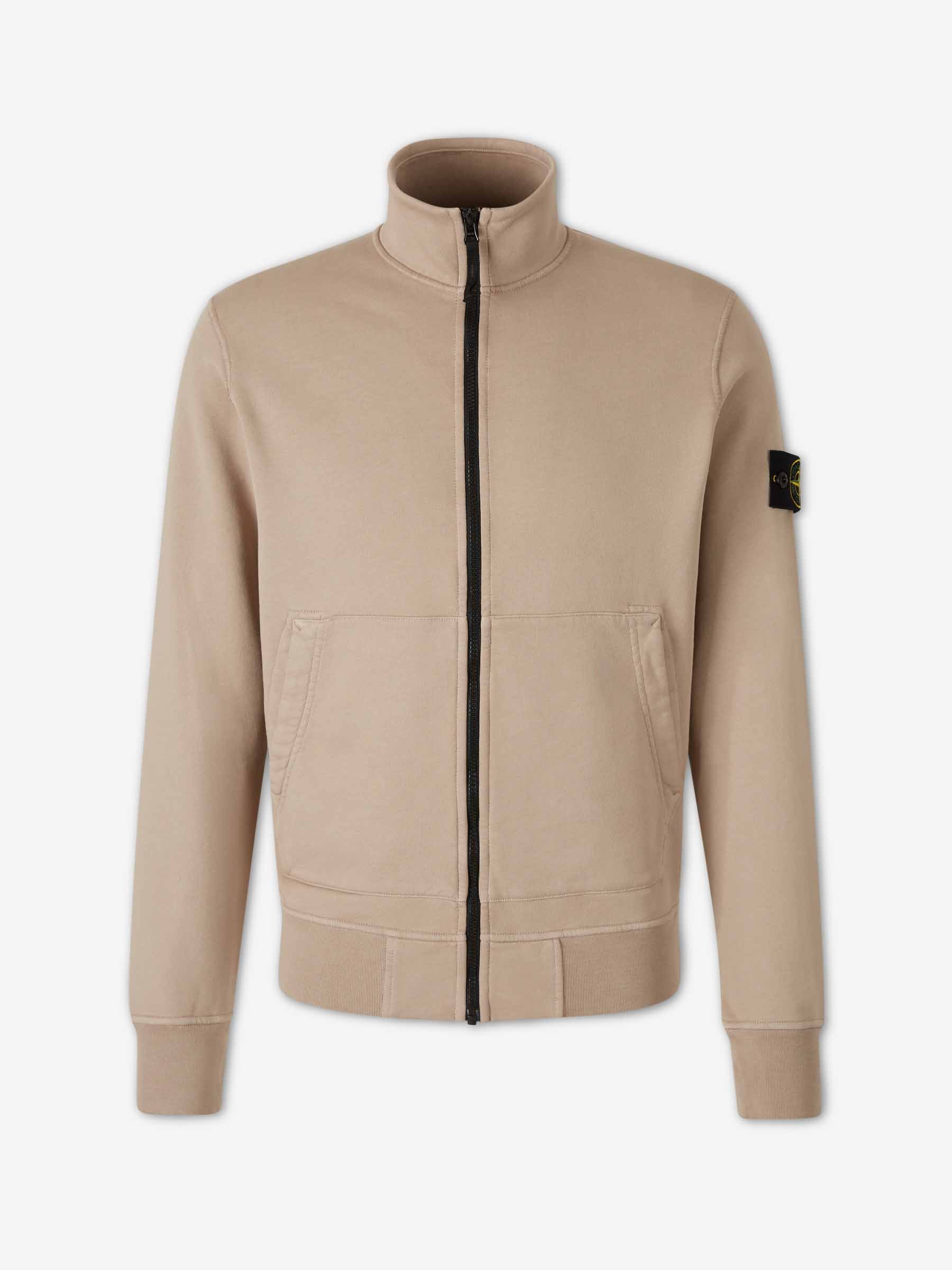 Cotton Zip-Up Sweatshirt Stone island – Гарантія оригінальності – боковий вид - STONE ISLAND