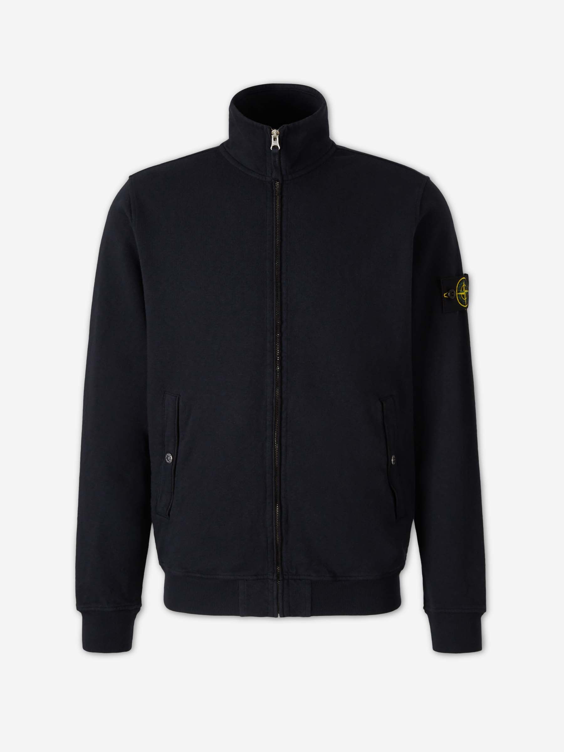 Cotton Zip-Up Sweatshirt Stone island – Гарантія оригінальності – боковий вид - STONE ISLAND