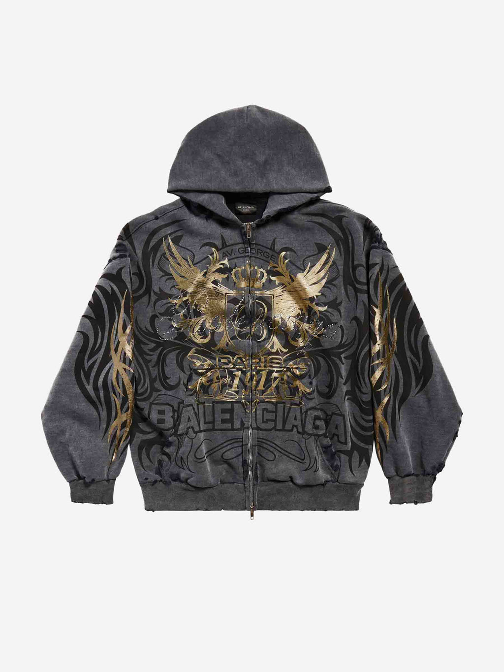 Tacky Gold Zip Sweatshirt Balenciaga оригінал – Купити в Україні – боковий вид