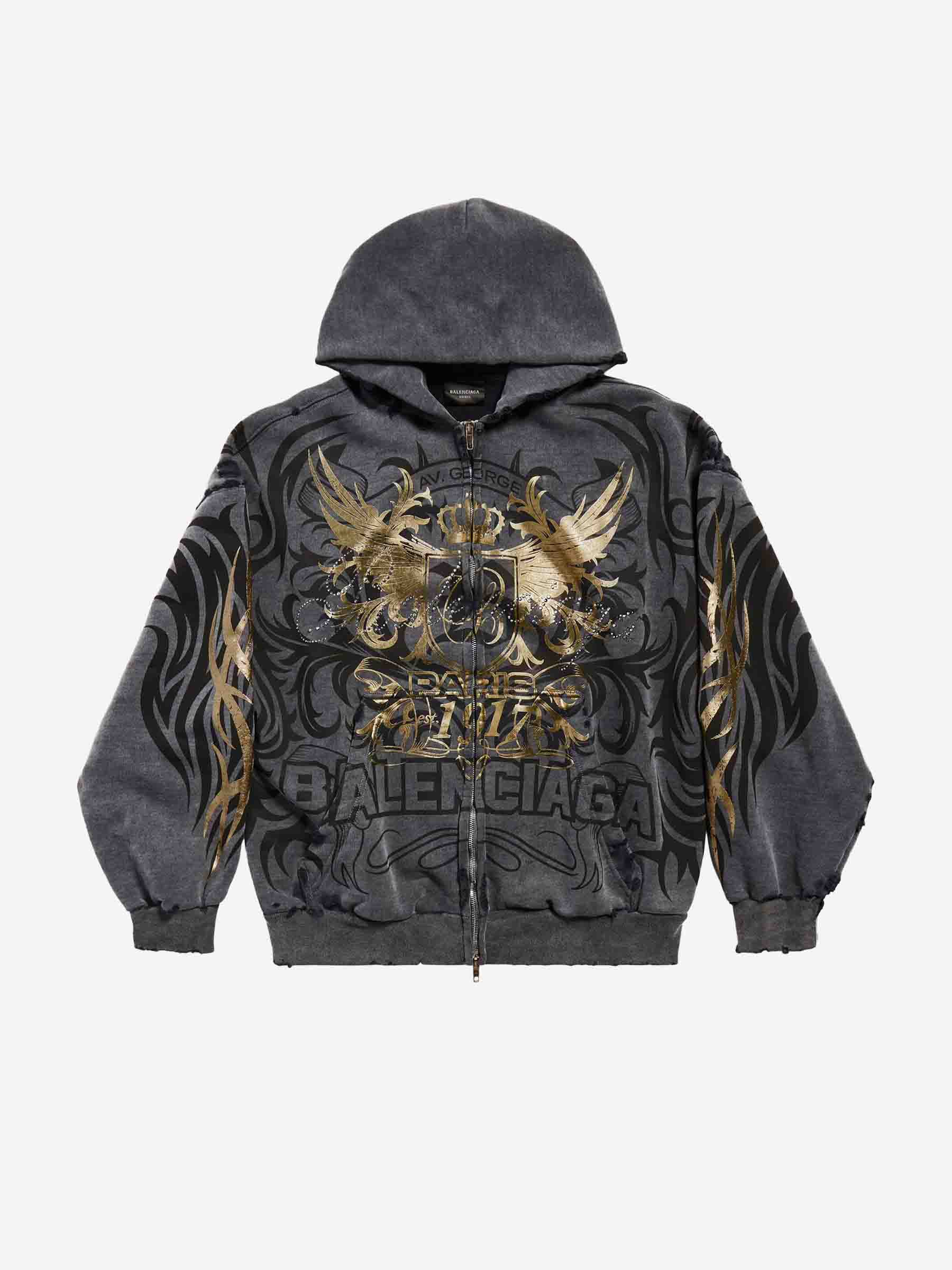 Tacky Gold Zip Sweatshirt Balenciaga оригінал – Купити в Україні – боковий вид - BALENCIAGA