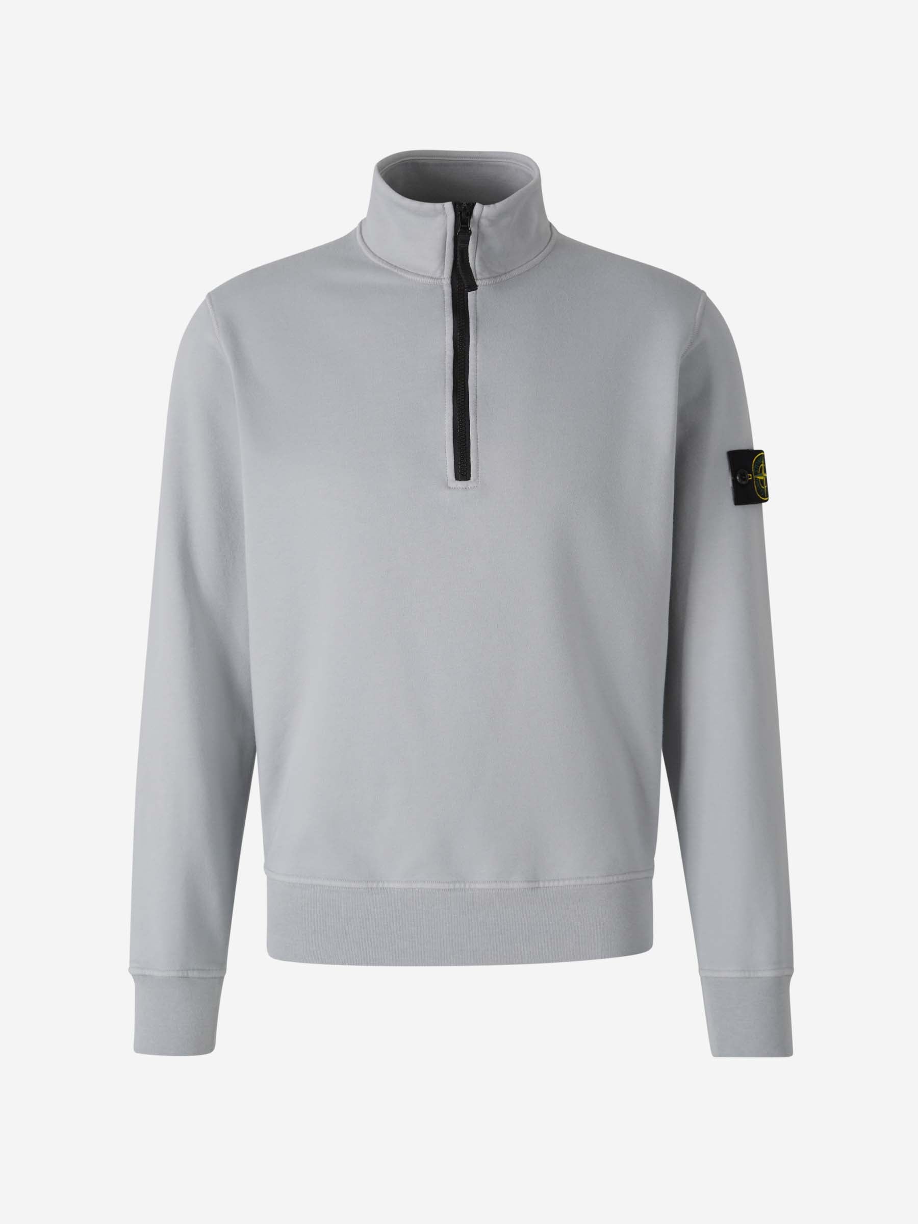 Cotton Zip Sweatshirt Stone island – Гарантія оригінальності – боковий вид - STONE ISLAND