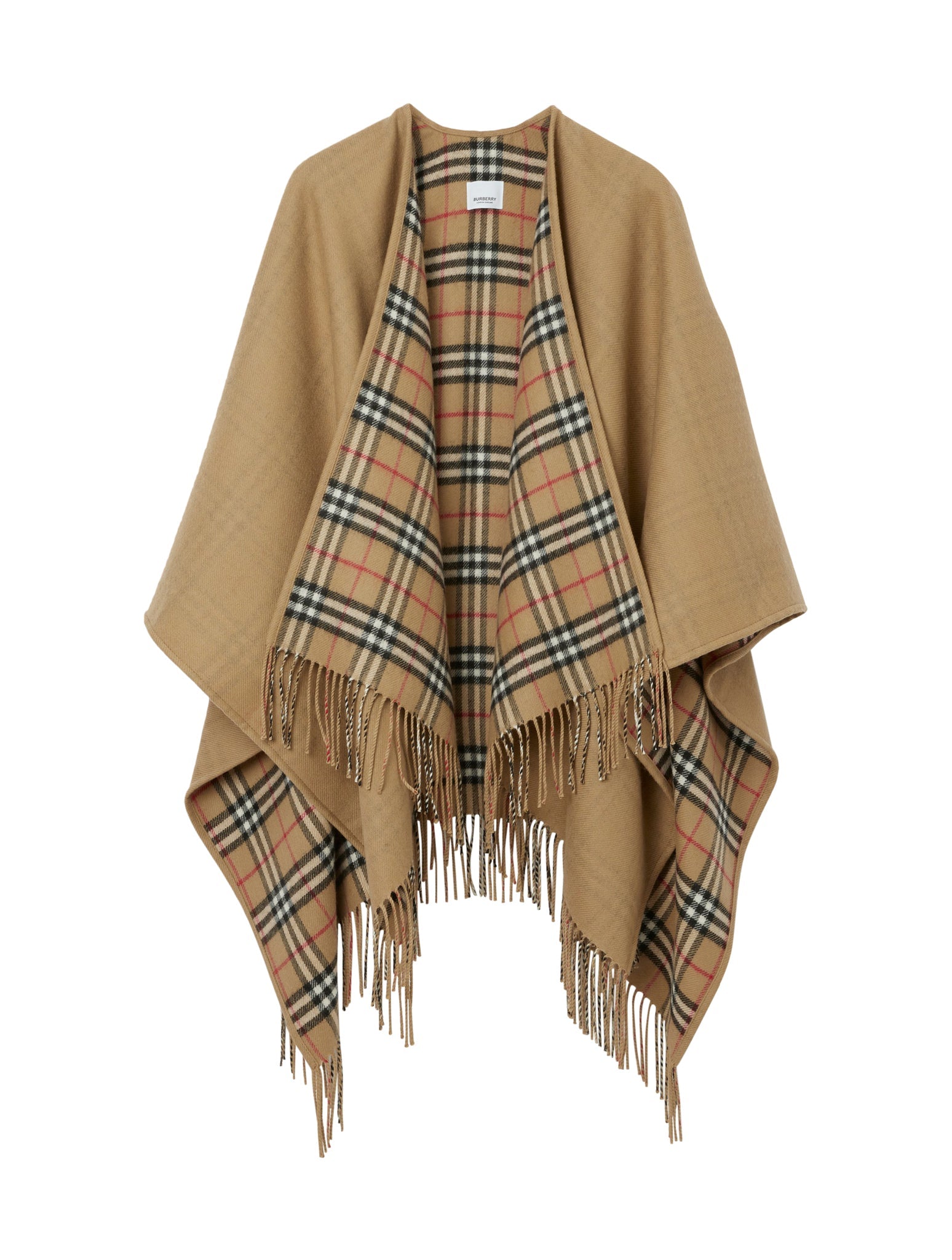 Reversible Check Wool Cape Burberry оригінал – Купити в Україні – боковий вид